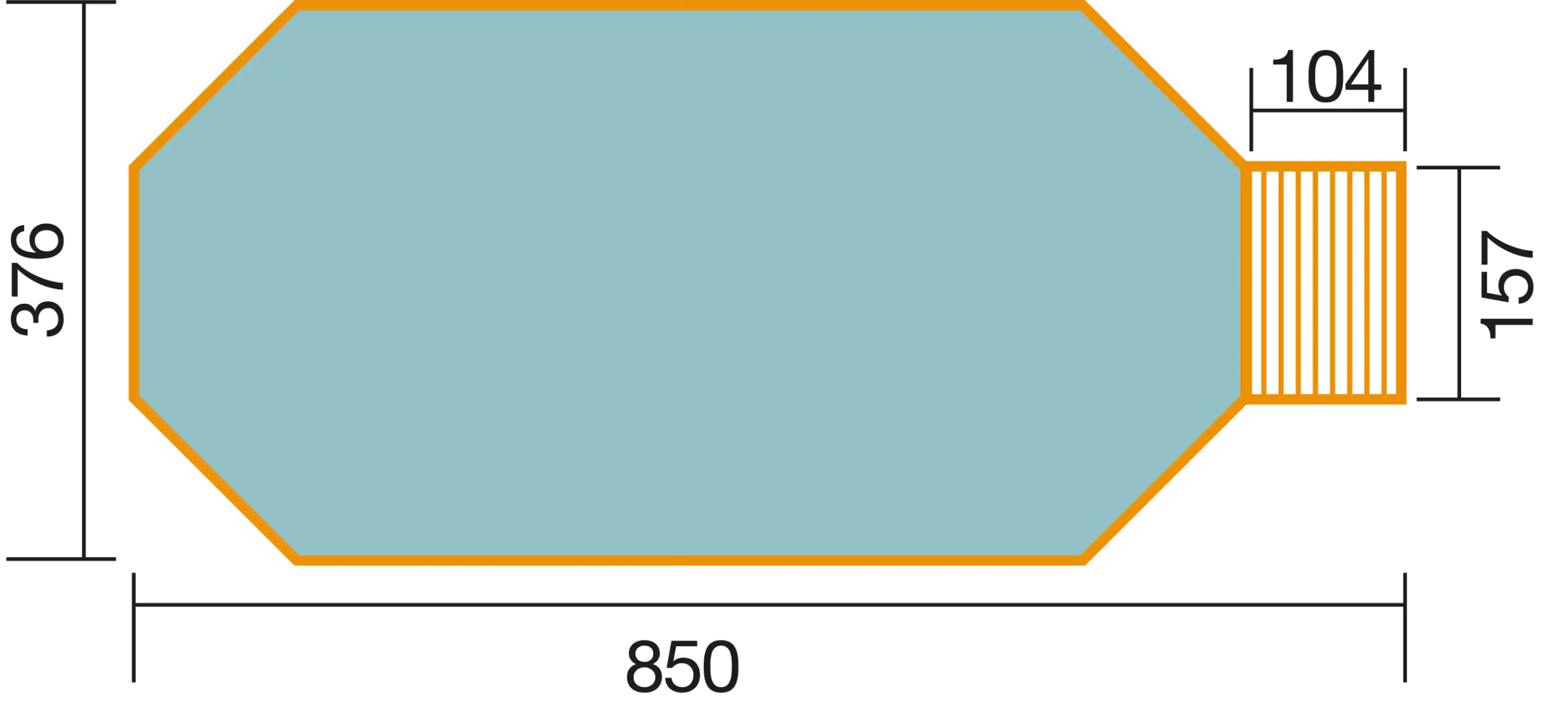 Weka Massivholzpool-Set Barbados 850 x 376 x 116 cm inkl. Sandfilteranlage