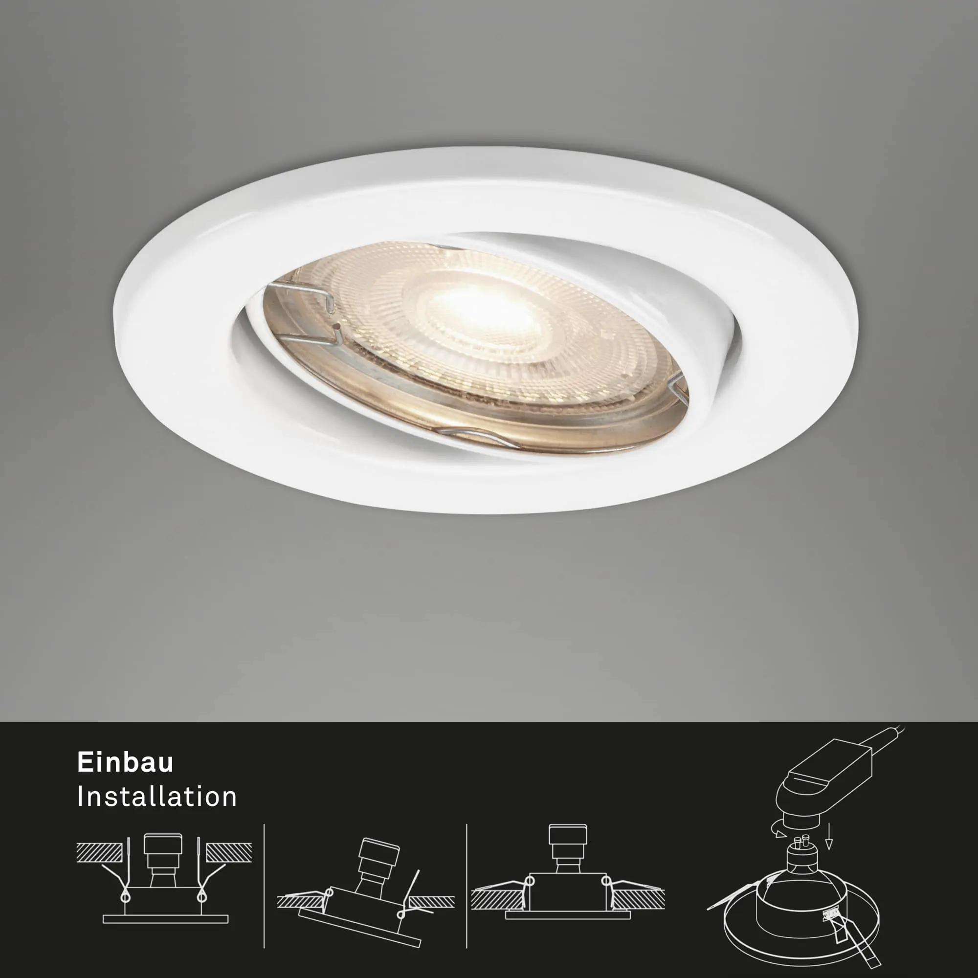 Di-Ka LED Einbauleuchte Sten 3er Set weiß Ø 8,6 cm GU10, warmweiß