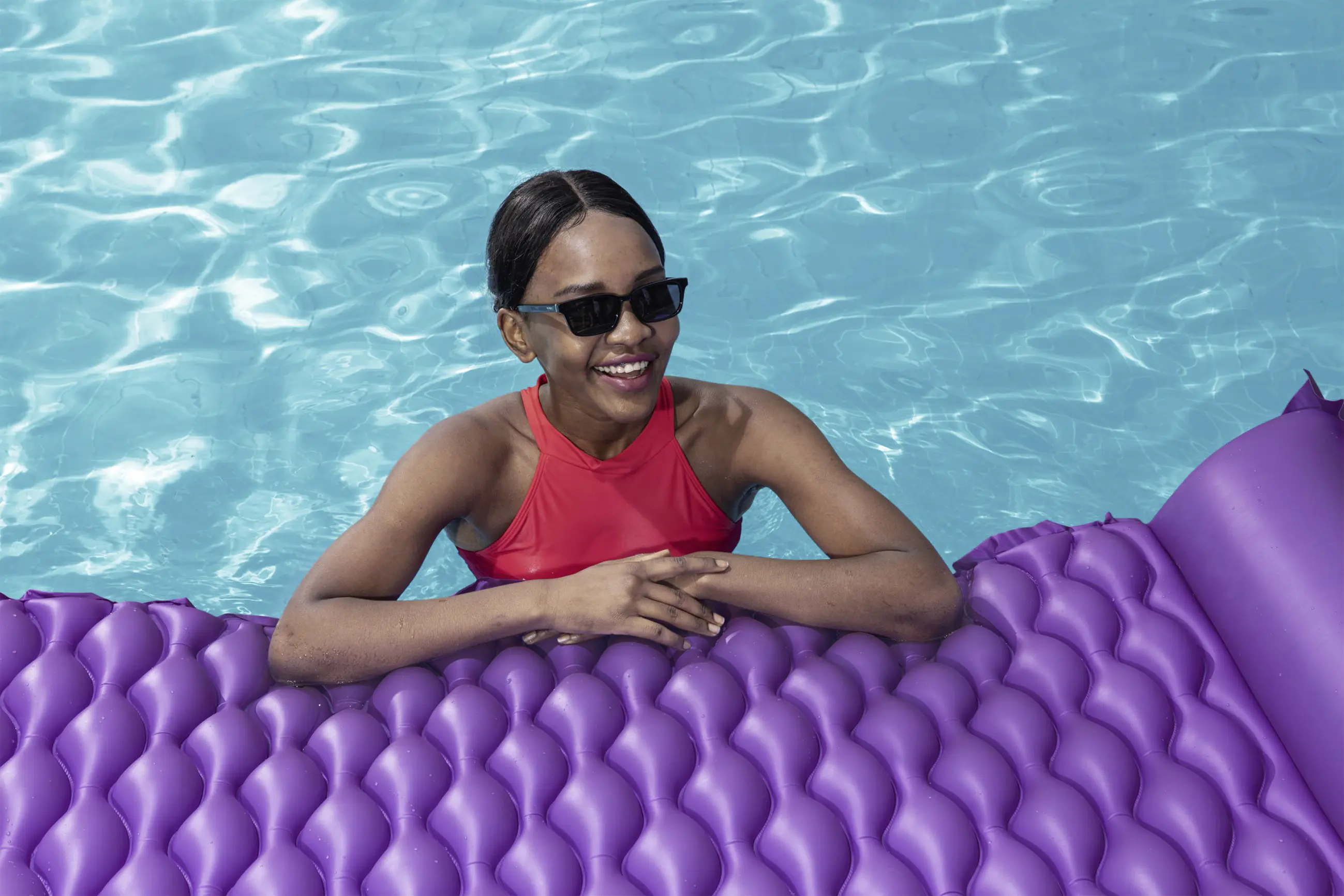 Bestway Luftmatratze Float 'n Roll 213 x 86 cm mit Kopfstütze