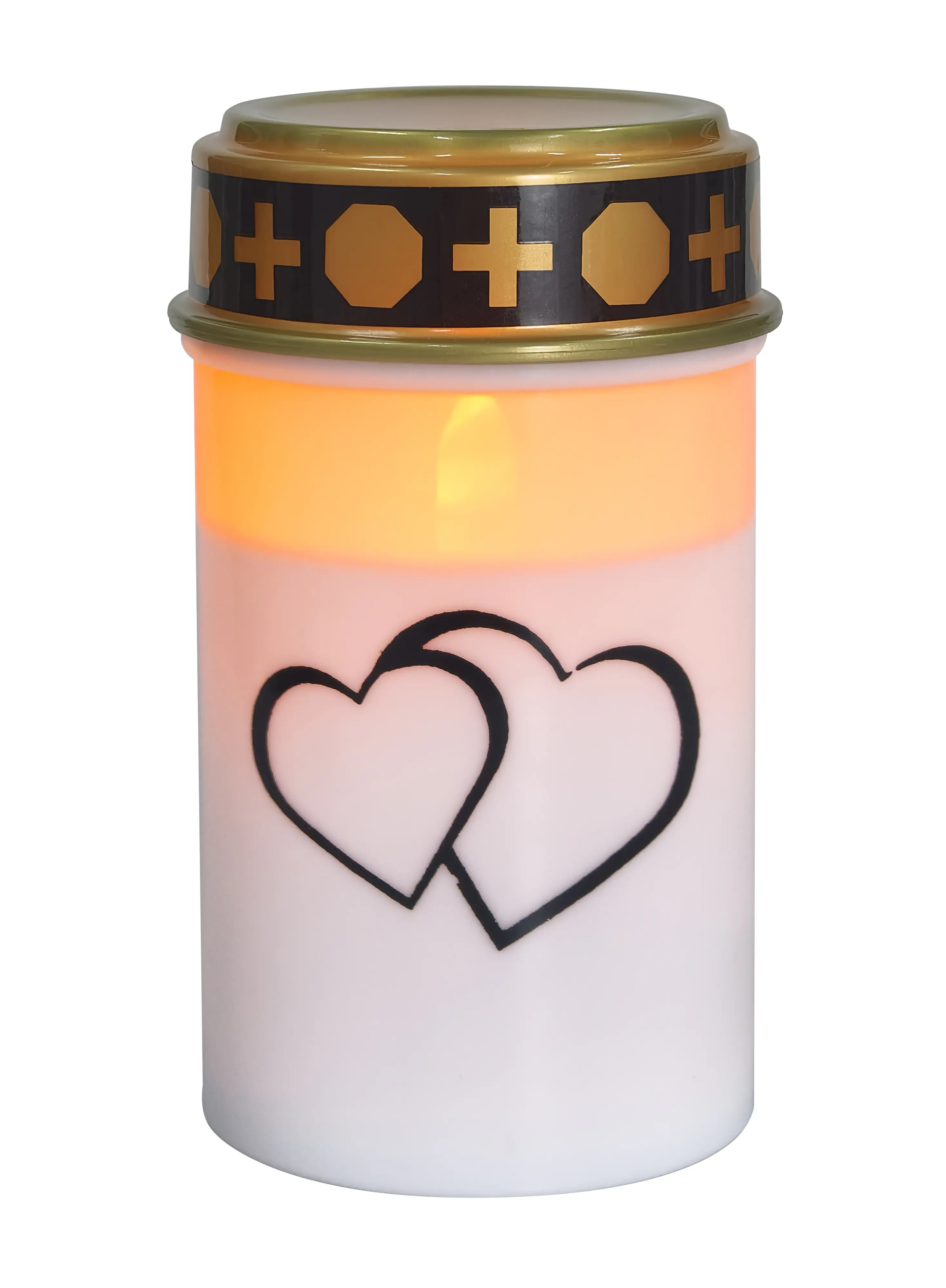 TrendLine LED-Grablicht mit Herzsymbol & Timer Ø 7 x 12 cm warmweiß weiß
