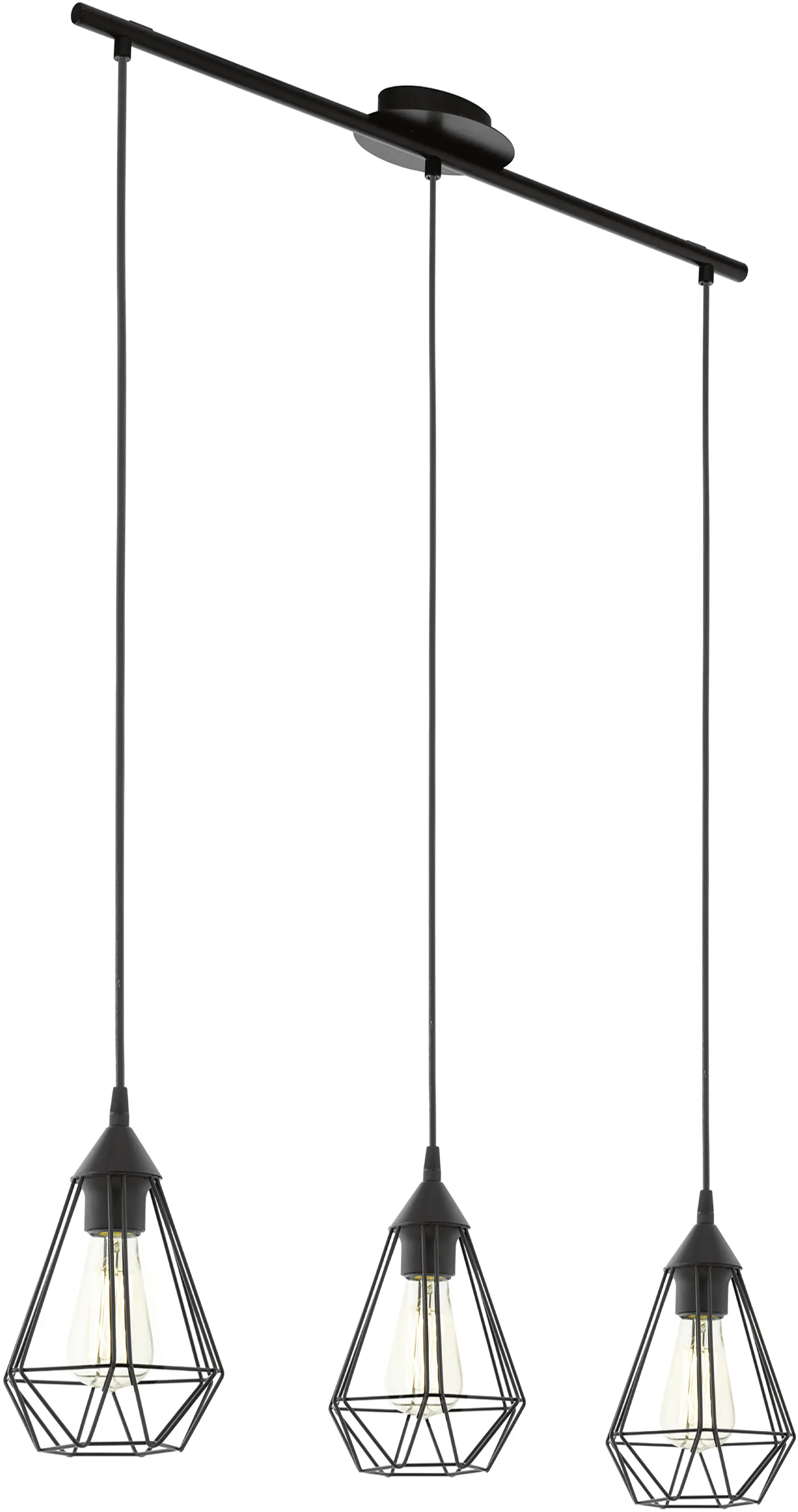 Eglo 3er Pendelleuchte Tarbes schwarz 79 x 17,5 cm E27