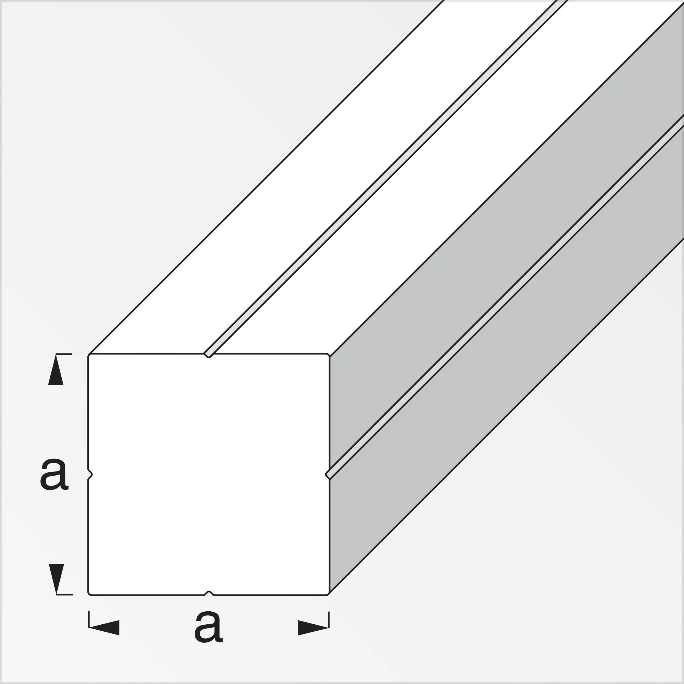 alfer Quadratstange 1 m, 7.5 mm PVC (Kunststoff) glatt weiss