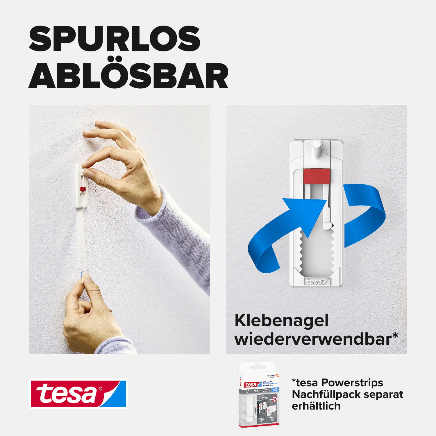 tesa Klebenagel Traglast 1 kg, 4 Stück