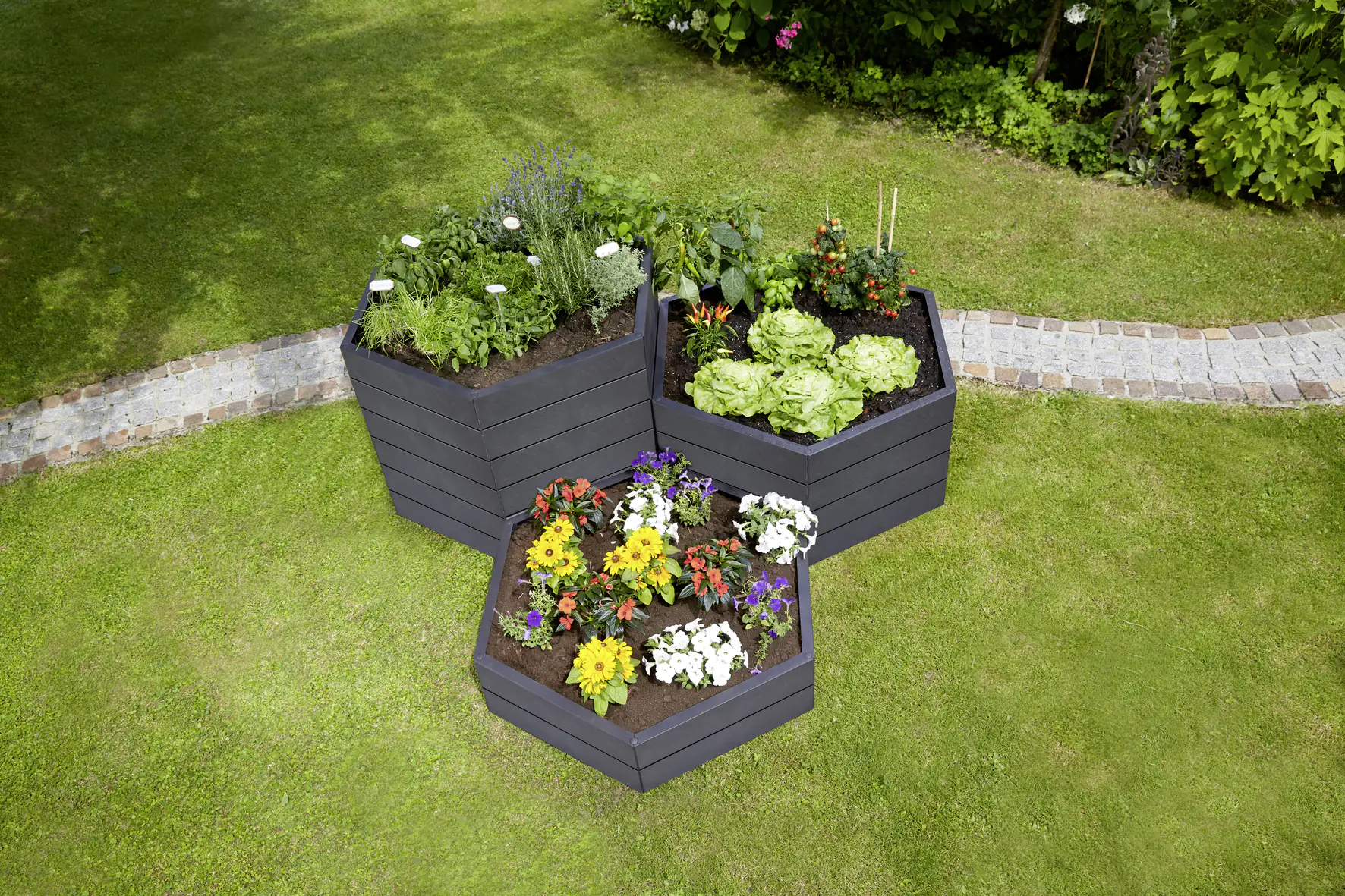 Garantia Hochbeet Ergo 6-eck Ø 110 cm x 25 cm