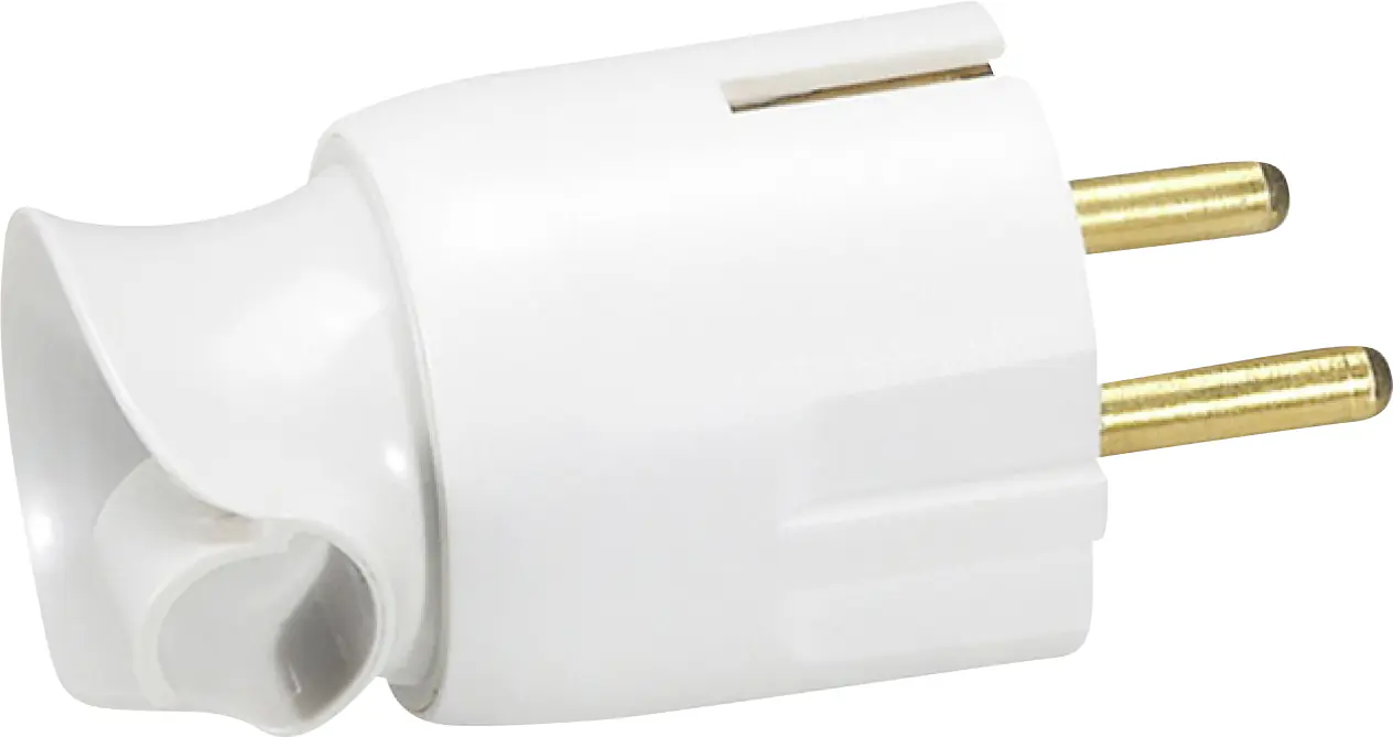 LEGRAND Schutzkontakt-Stecker Knickschutz drehbar weiß