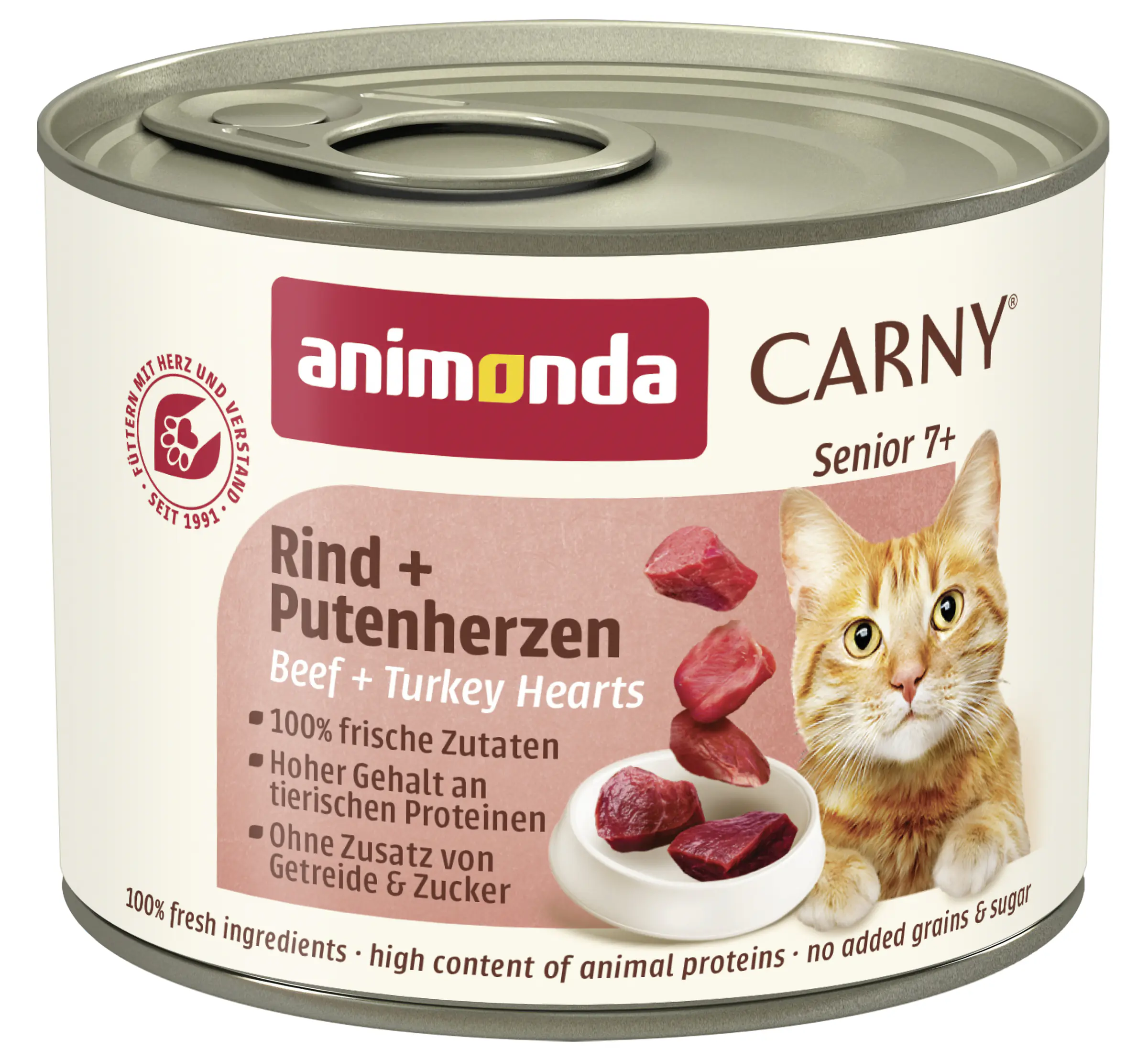 Animonda Carny Senior Katzennassfutter getreidefrei 200 g Rind & Putenherzen