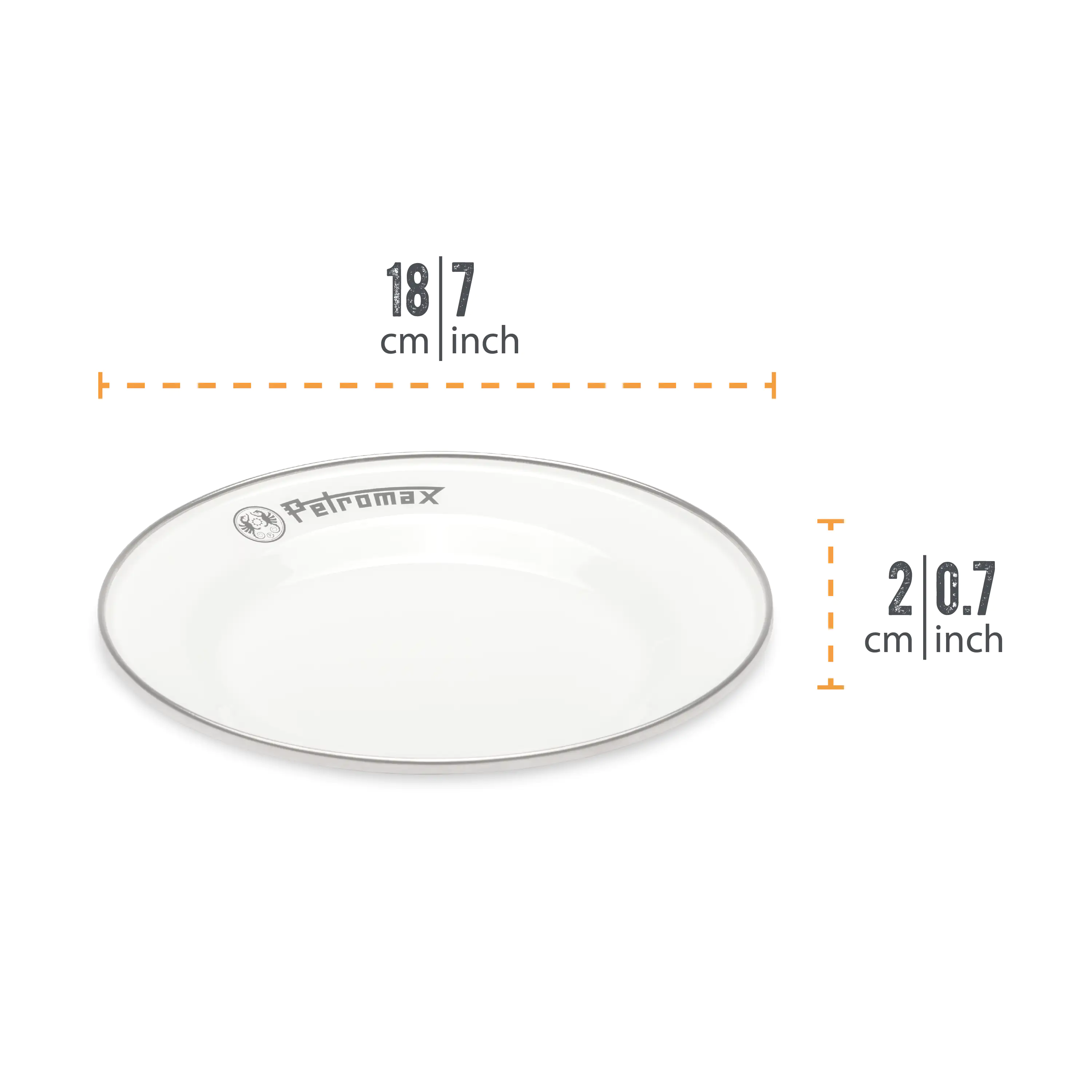 Petromax Teller Emaille 2er Set 18 cm weiss