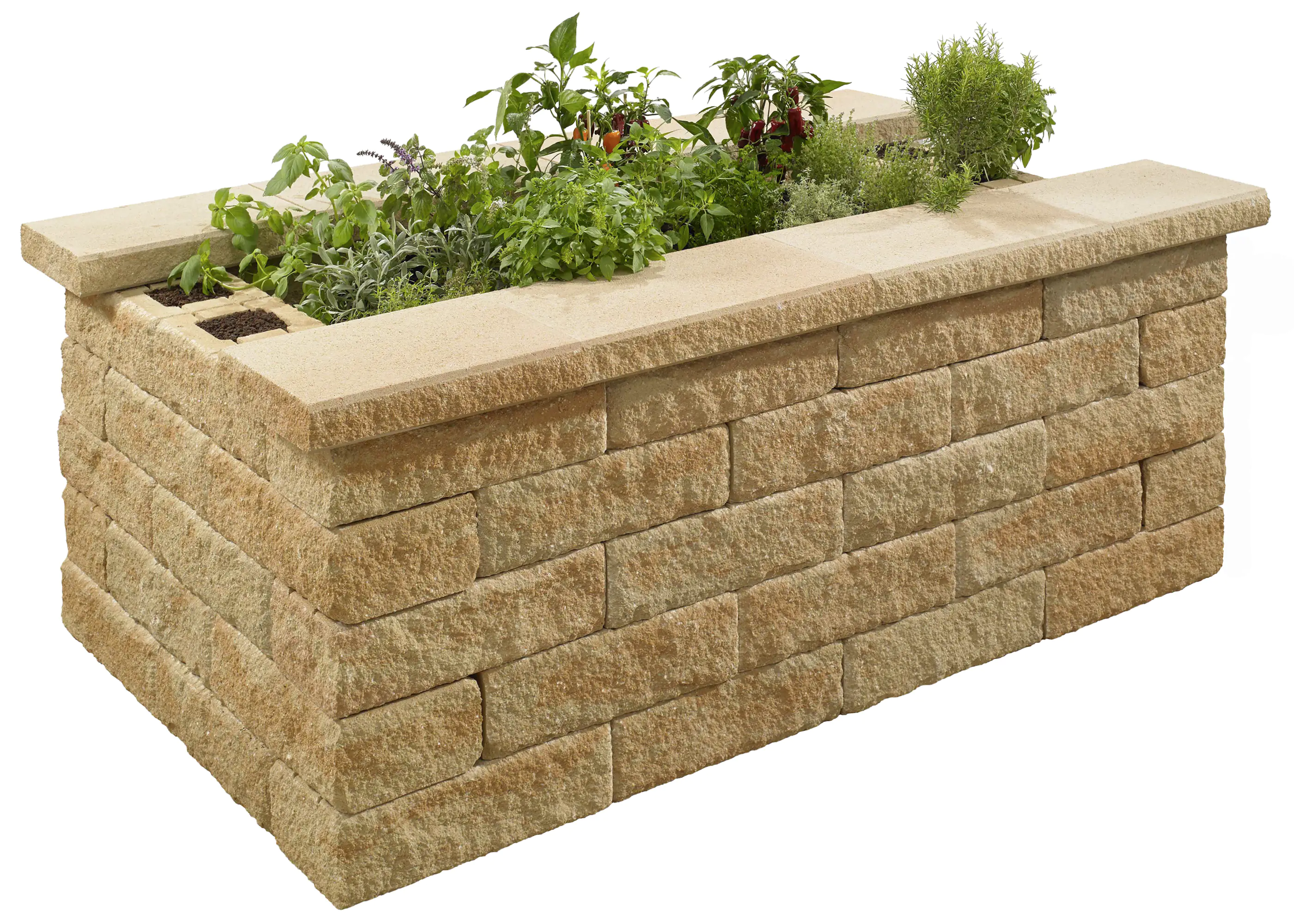 Kann Hochbeet-Set 1 Bruchstein 200 x 125 x 81 cm sandstein
