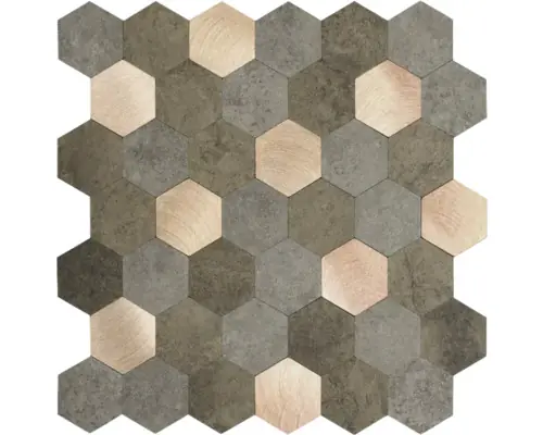 d-c-fix Klebefliesen Metall und Stein Hexagon 30,5 x 30,5 cm