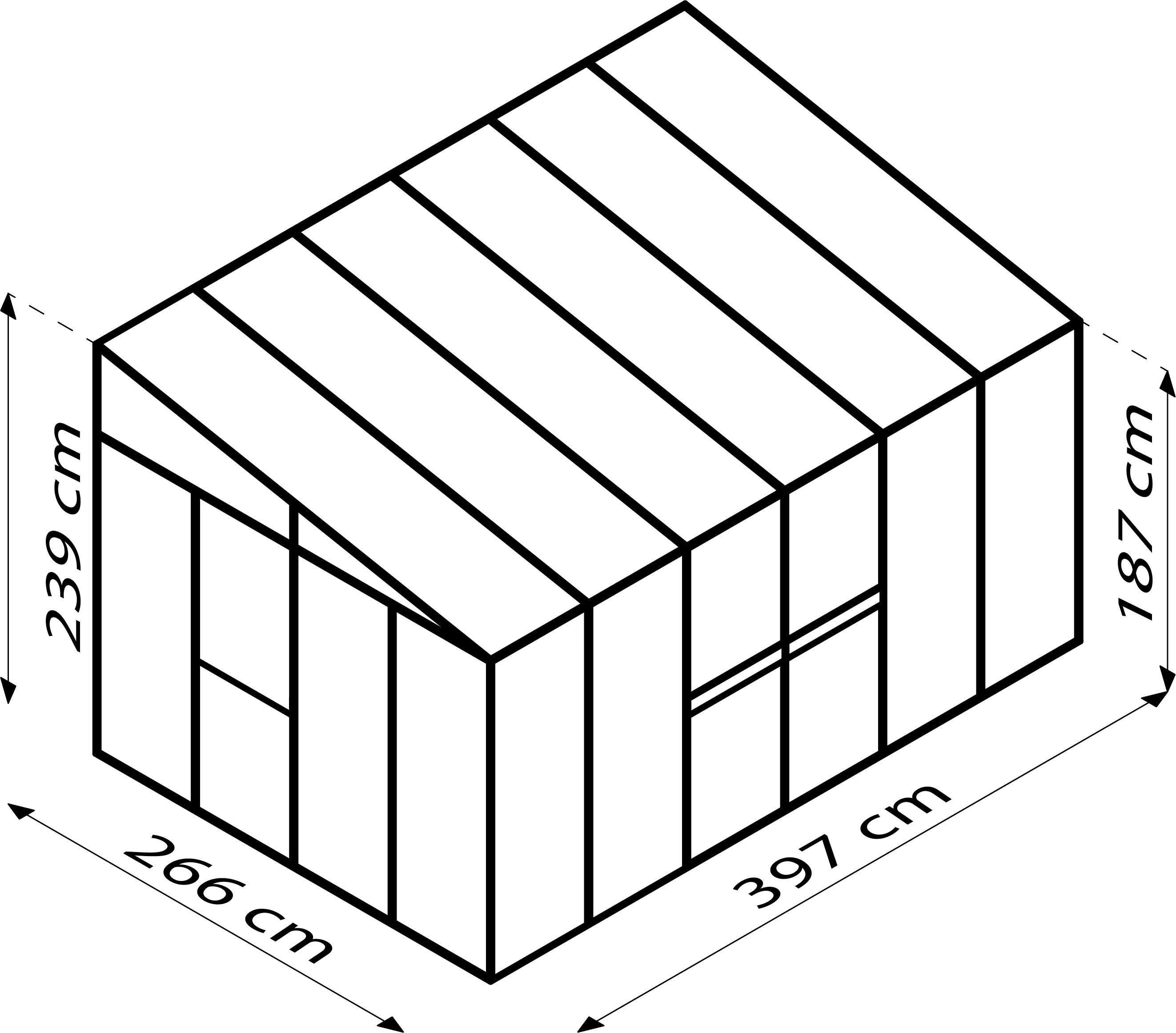 Vitavia Anlehngewächshaus Helena 10200 268 x 407 cm 3 mm ESG