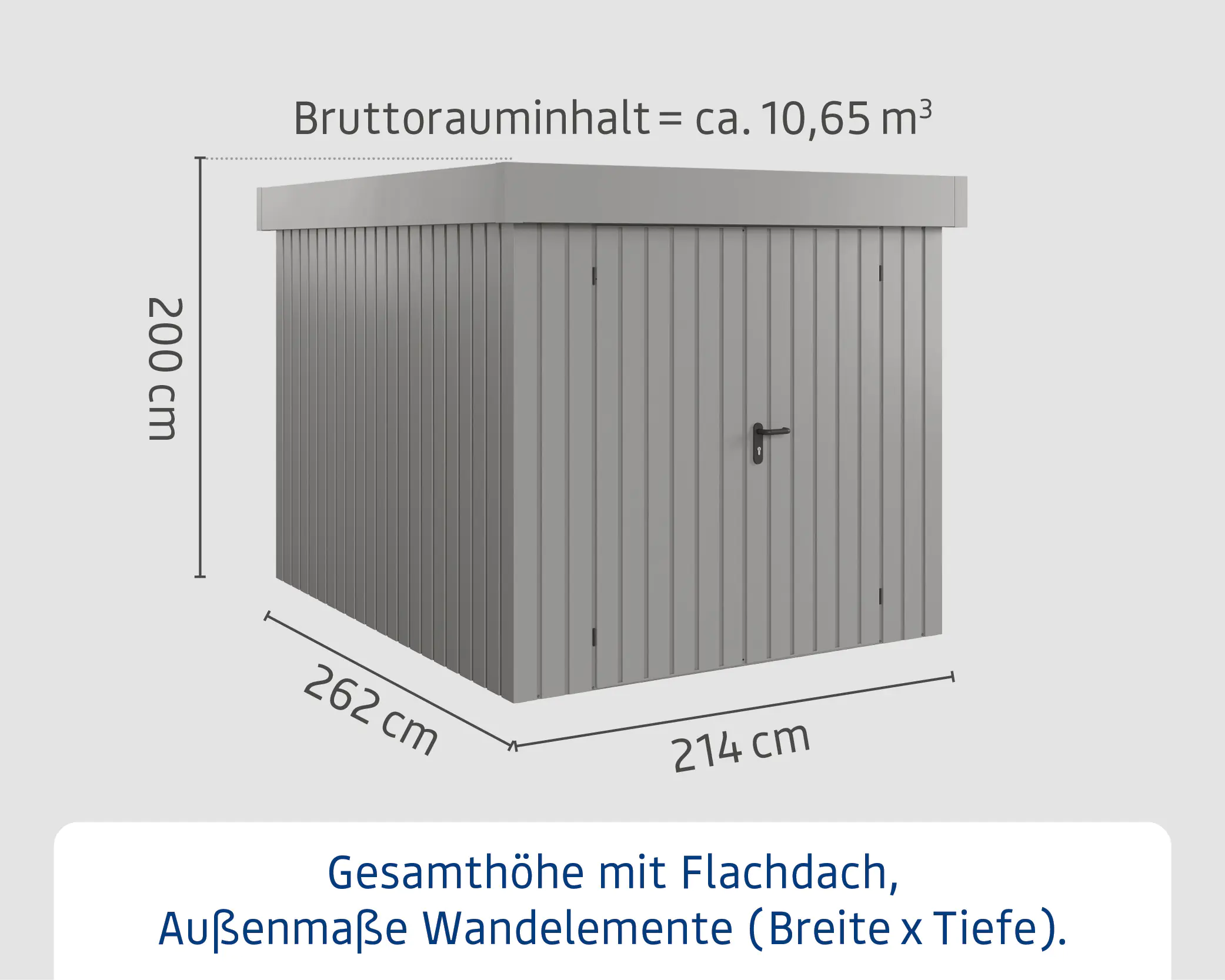 EcoStar Metallgerätehaus Euroline EFD6 aluminiumgrau 214 x 262 cm 2-flg.