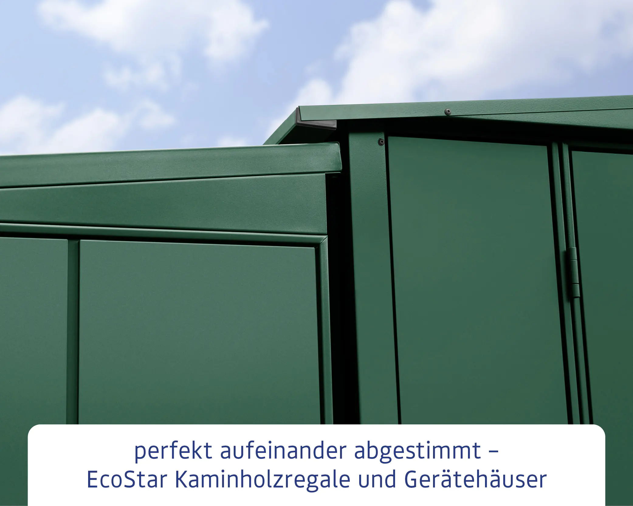 Ecostar Kaminholzregal Elegant-V Typ 2, moosgrün, mit Verstrebung