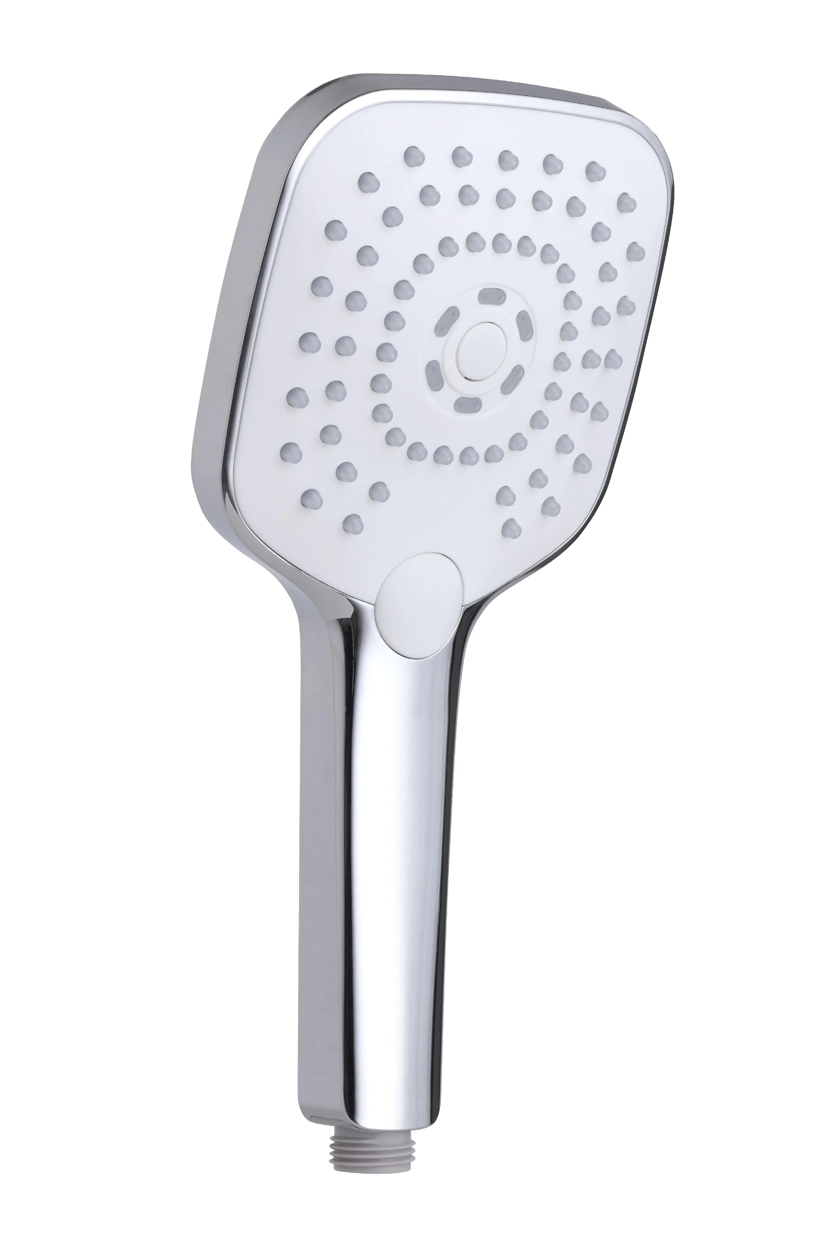 Primaster Handbrause 3 Strahlarten Water Stream quadratisch chrom-weiß mit Wasserspareinsatz
