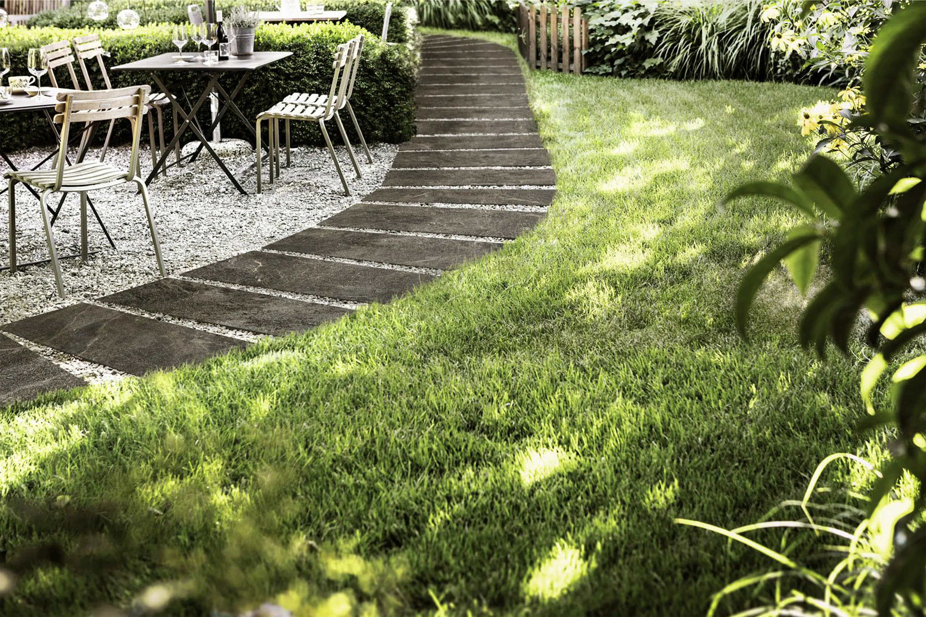 Terrassenplatte Feinsteinzeug 40Quarzo 81 x 40,5 x 2 cm anthrazit
