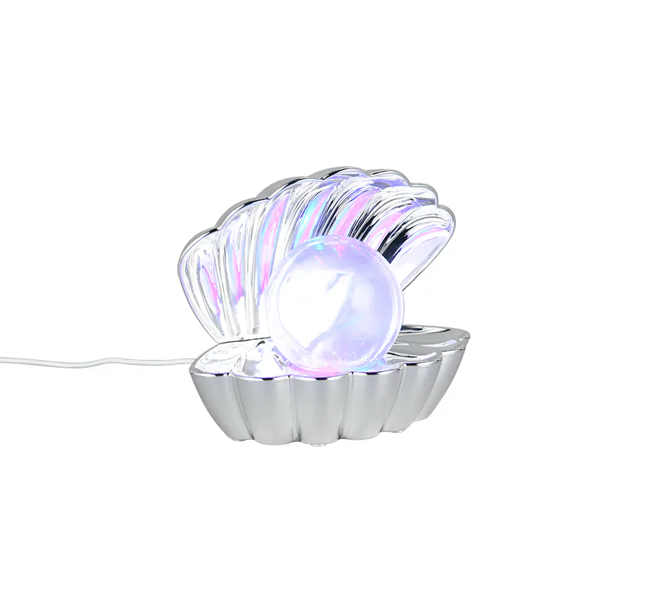 Reality LED Tischleuchte Shelly mit Glitzerkugel 18 x 15 cm RGB chrom 