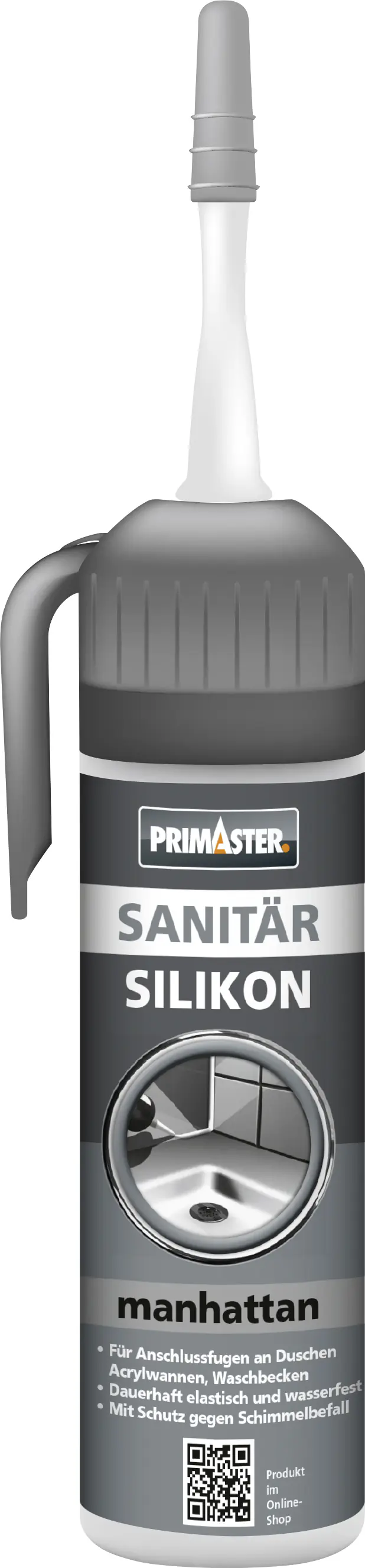 Primaster Sanitär Silikon manhattan 100 ml Anwendung ohne Kartuschen-Pistole