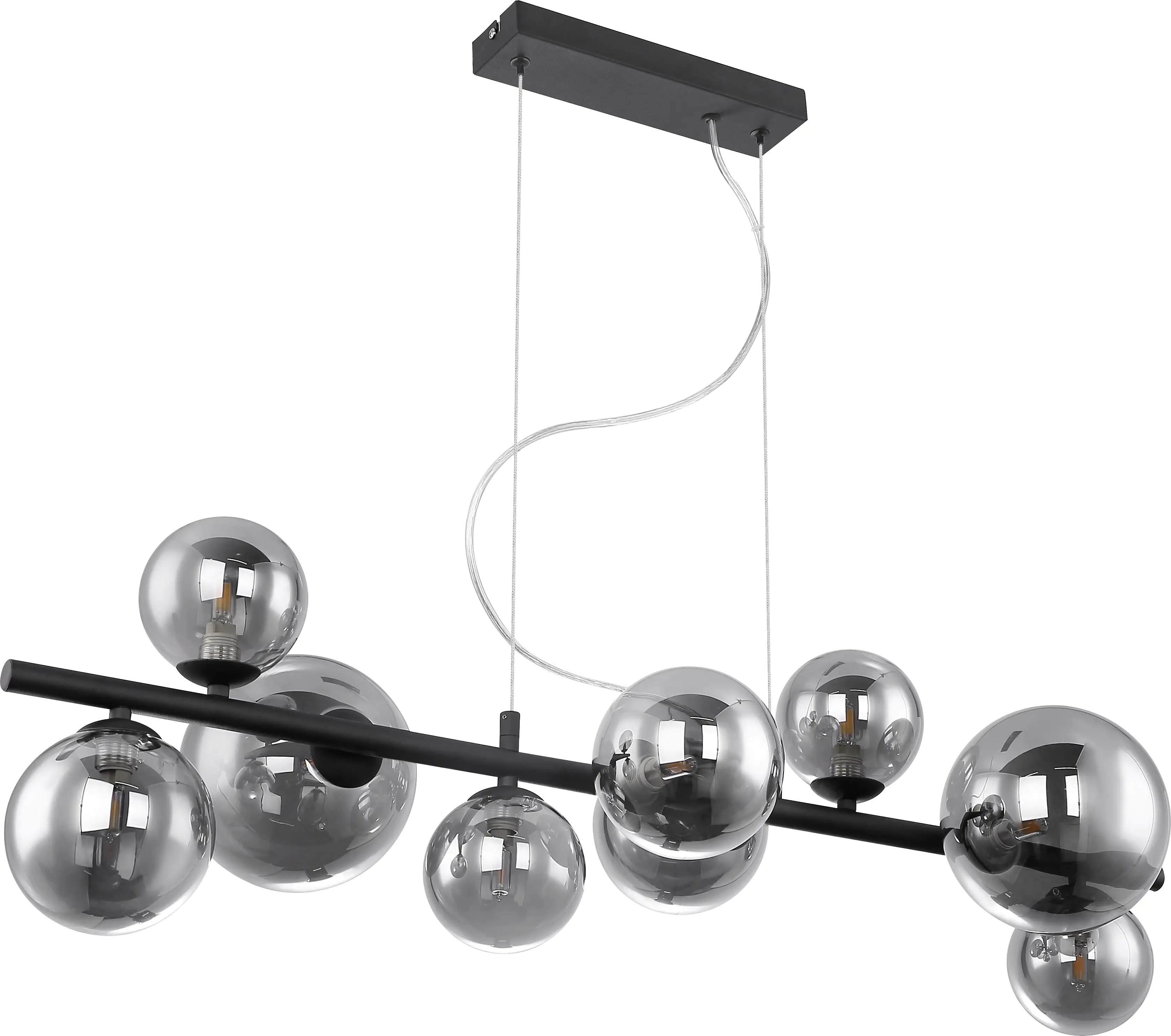 Globo 9er Hängeleuchte Riha schwarz 86 x 36 cm 9 x G9 LED, 3 W