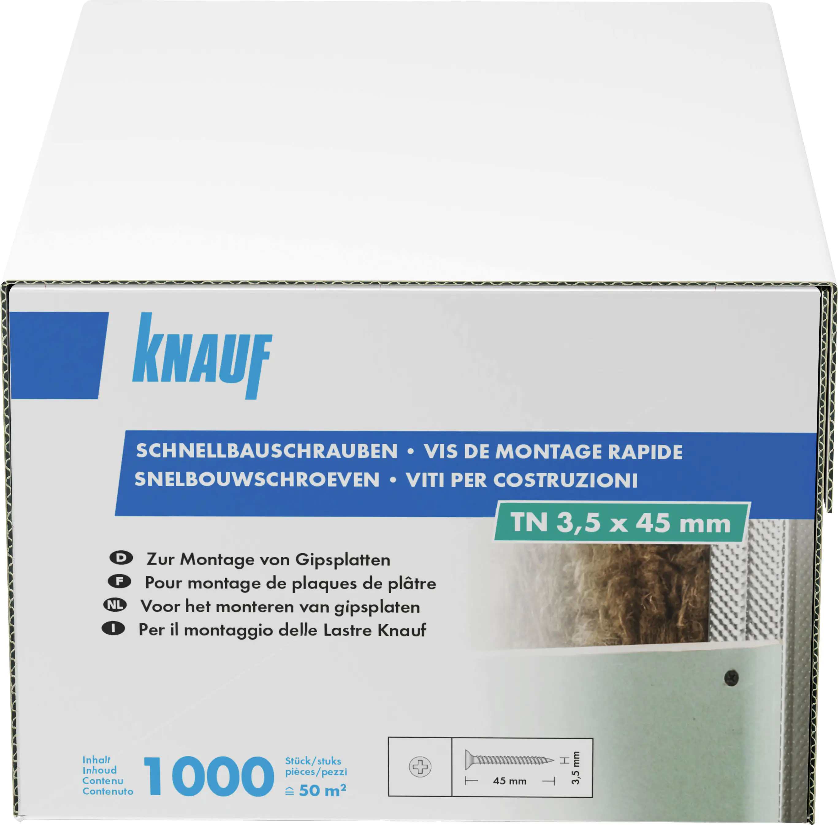 Knauf Schnellbauschrauben 3,5 x 45 mm, PH 1, 1000 Stück