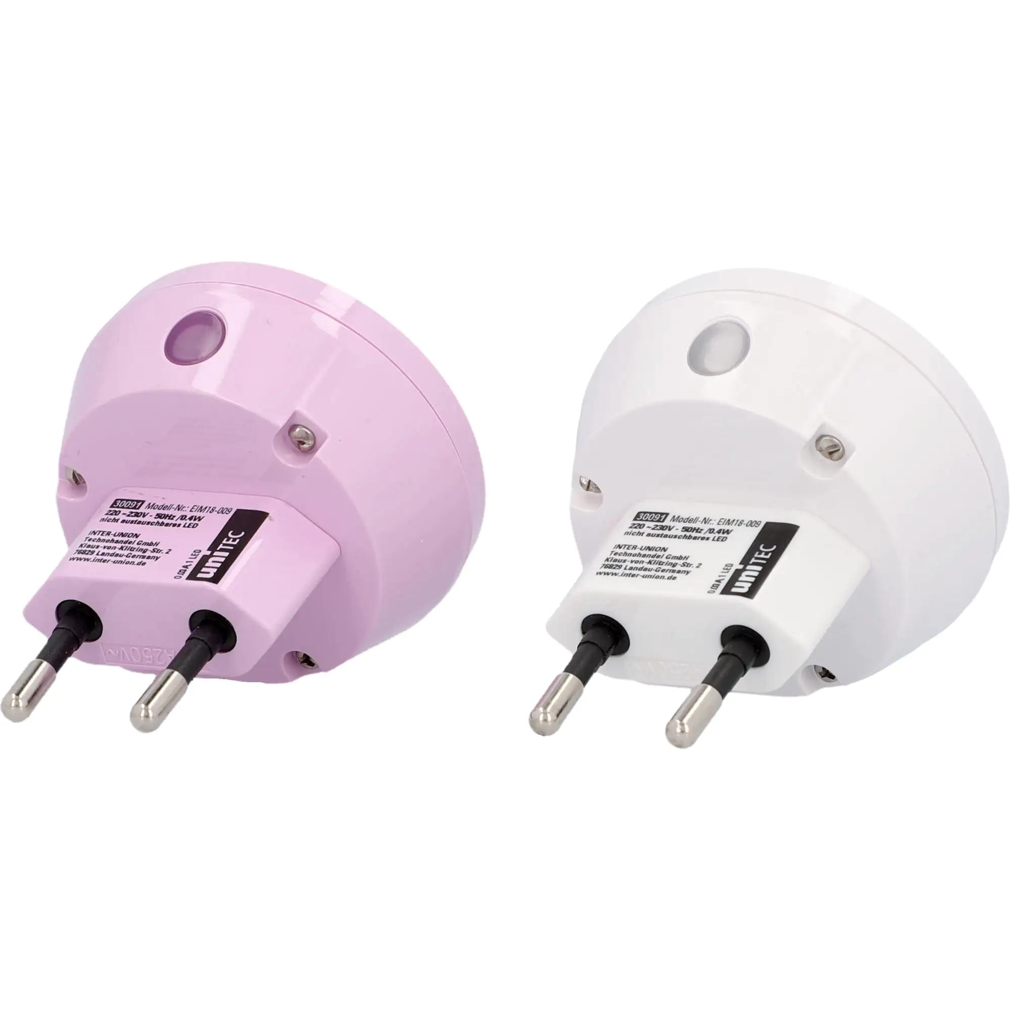 LED Nachtlicht 2er Set und Dämmerungssensor weiß, hellblau, pink