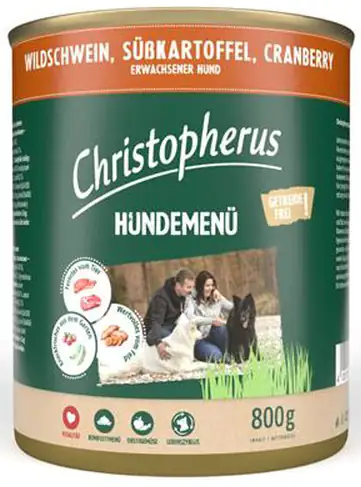 Christopherus Hundenassfutter Adult getreidefrei 800 g Wildschwein