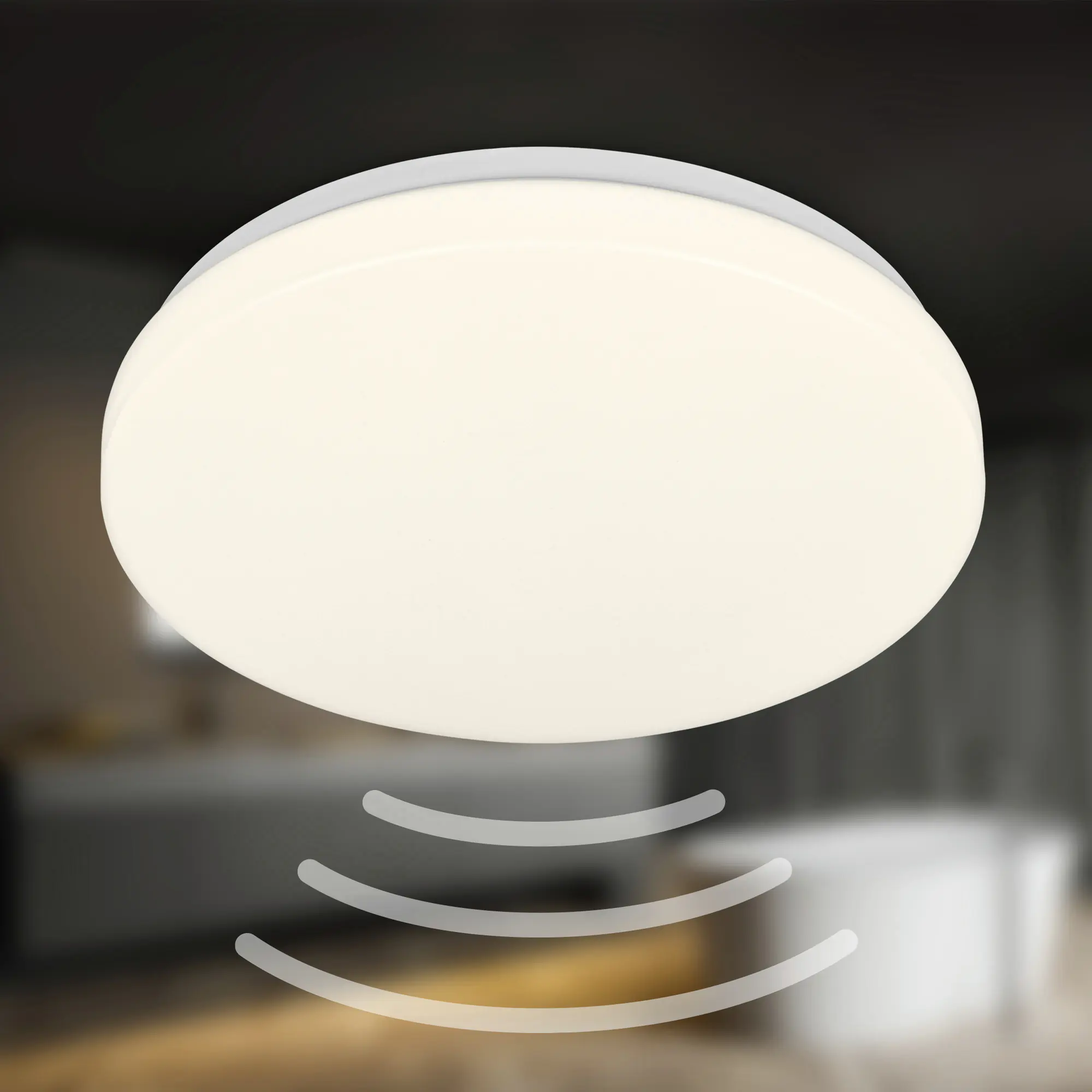 Briloner LED-Deckenleuchte Walk mit Bewegungsmelder Ø 27 x 6,5 cm warmweiß weiß