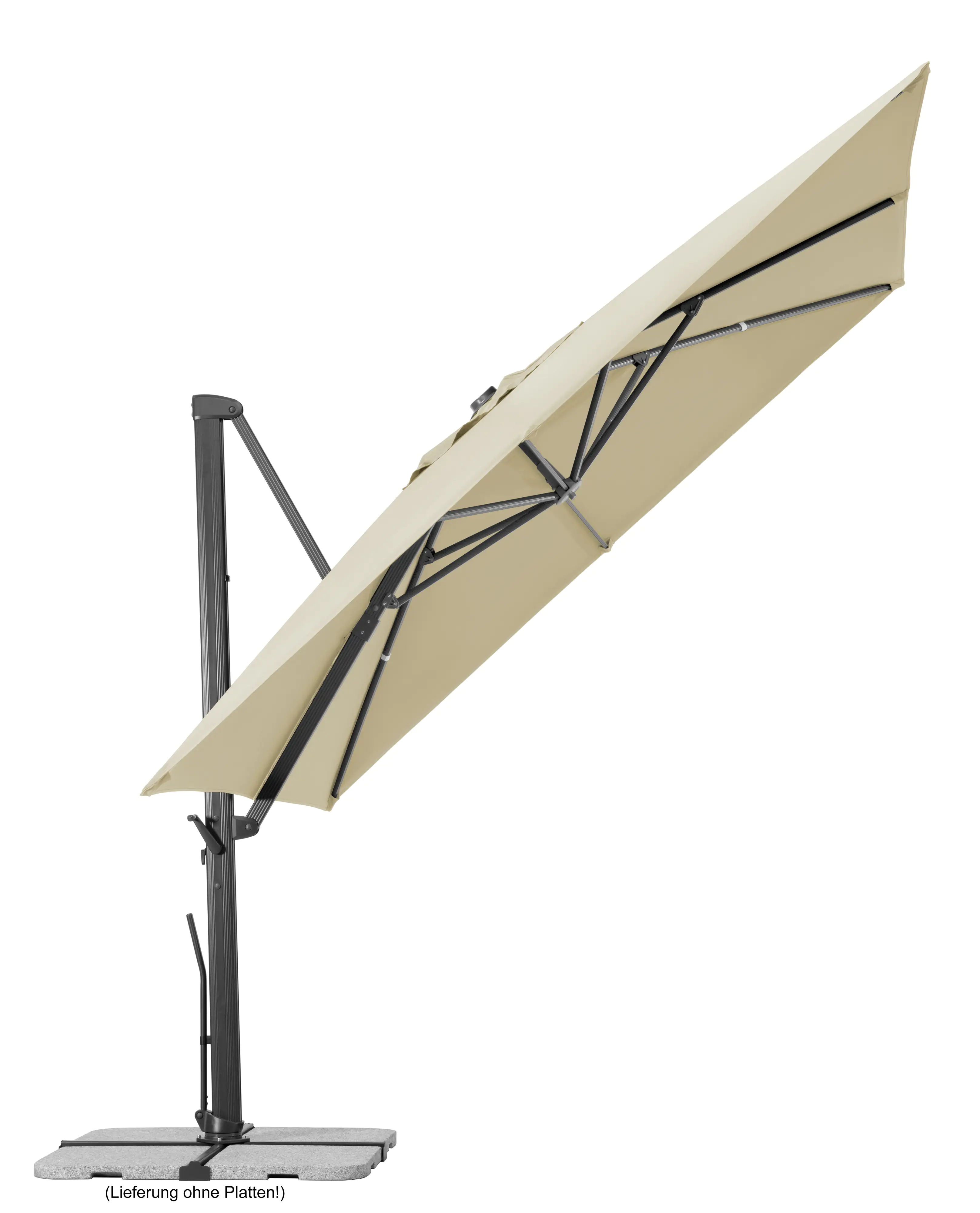 Schneider Ampelschirm Rhodos Smart natur 300 x 300 cm inkl. Sonnenschirmhülle