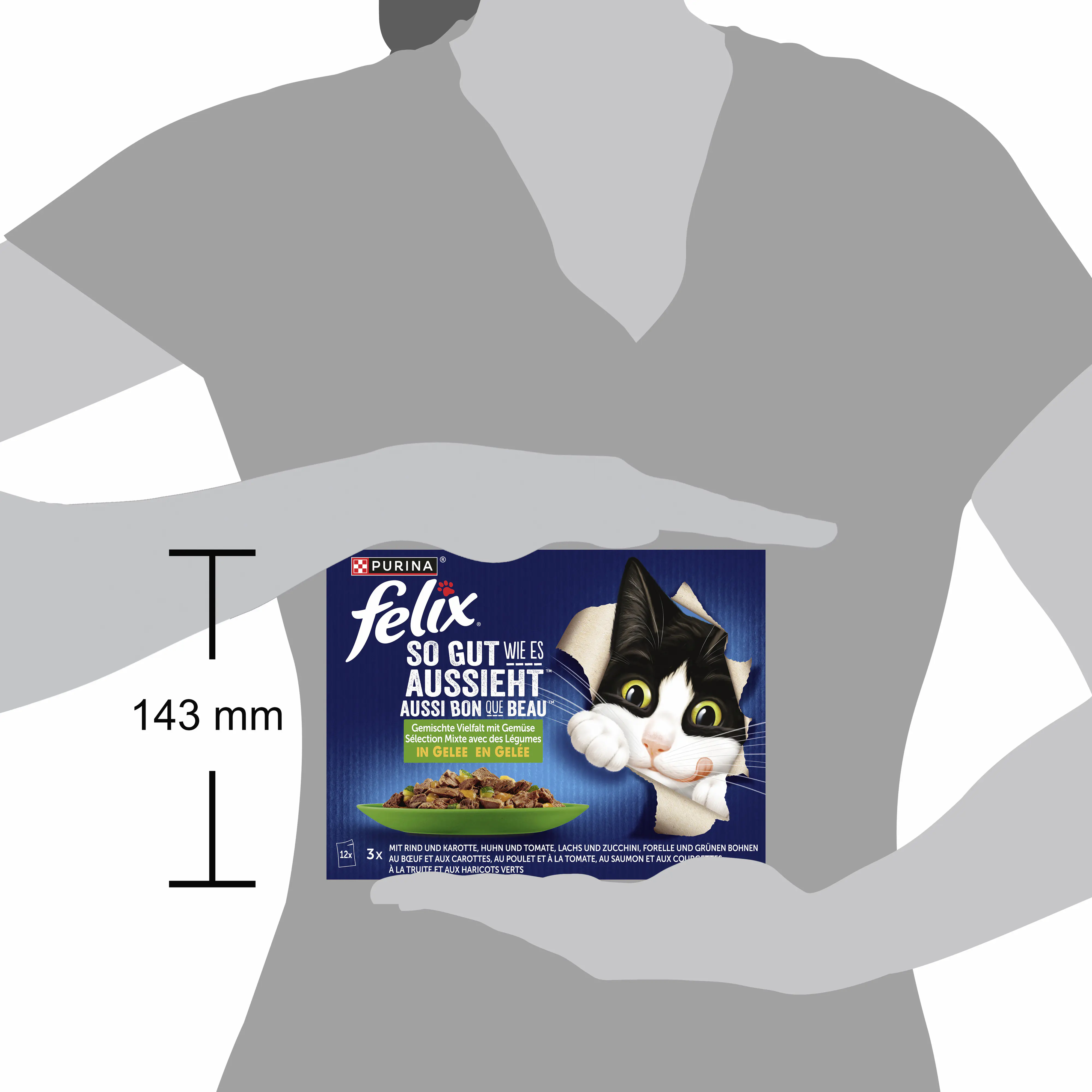 Felix Gemischte Vielfalt mit Gemüse Katzenfutter 12 x 85g