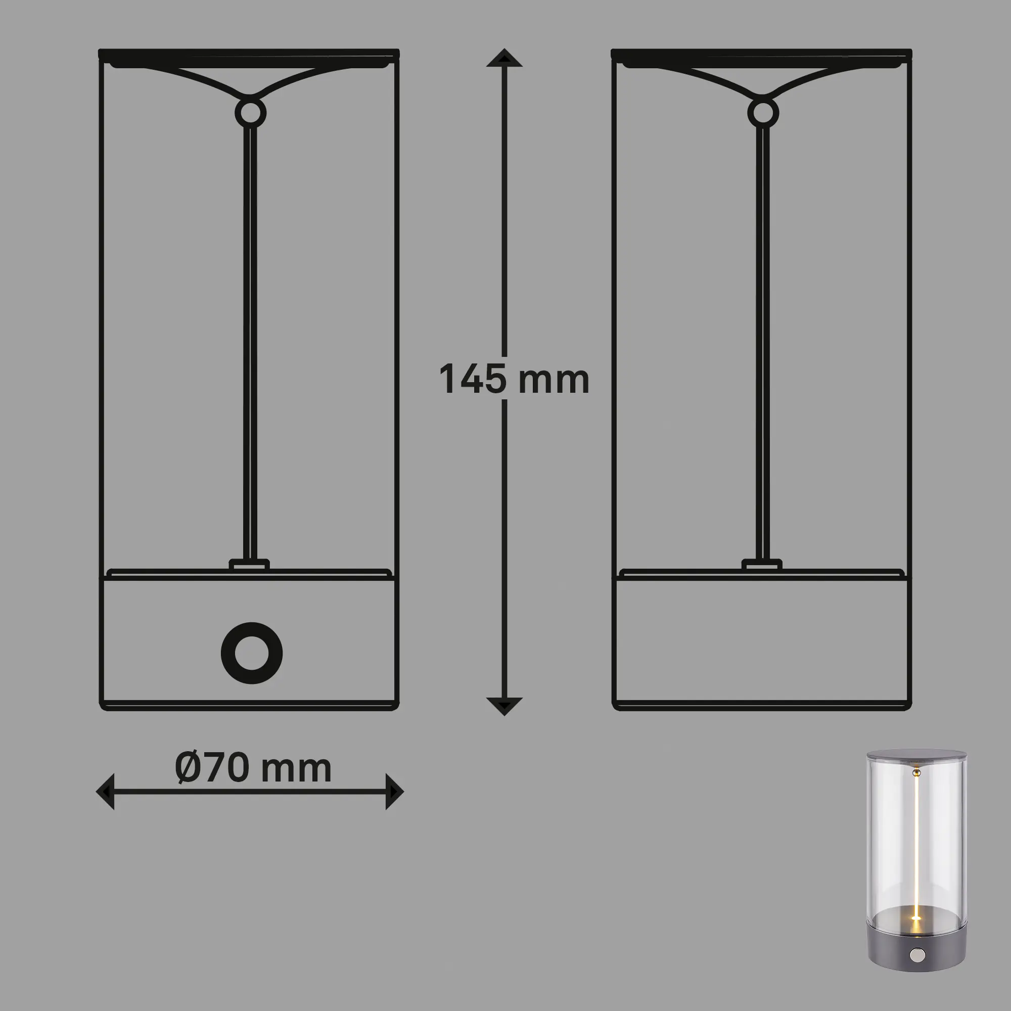 Briloner LED Akku-Tischleuchte Wiggle anthrazit 15 cm warmweiß dimmbar