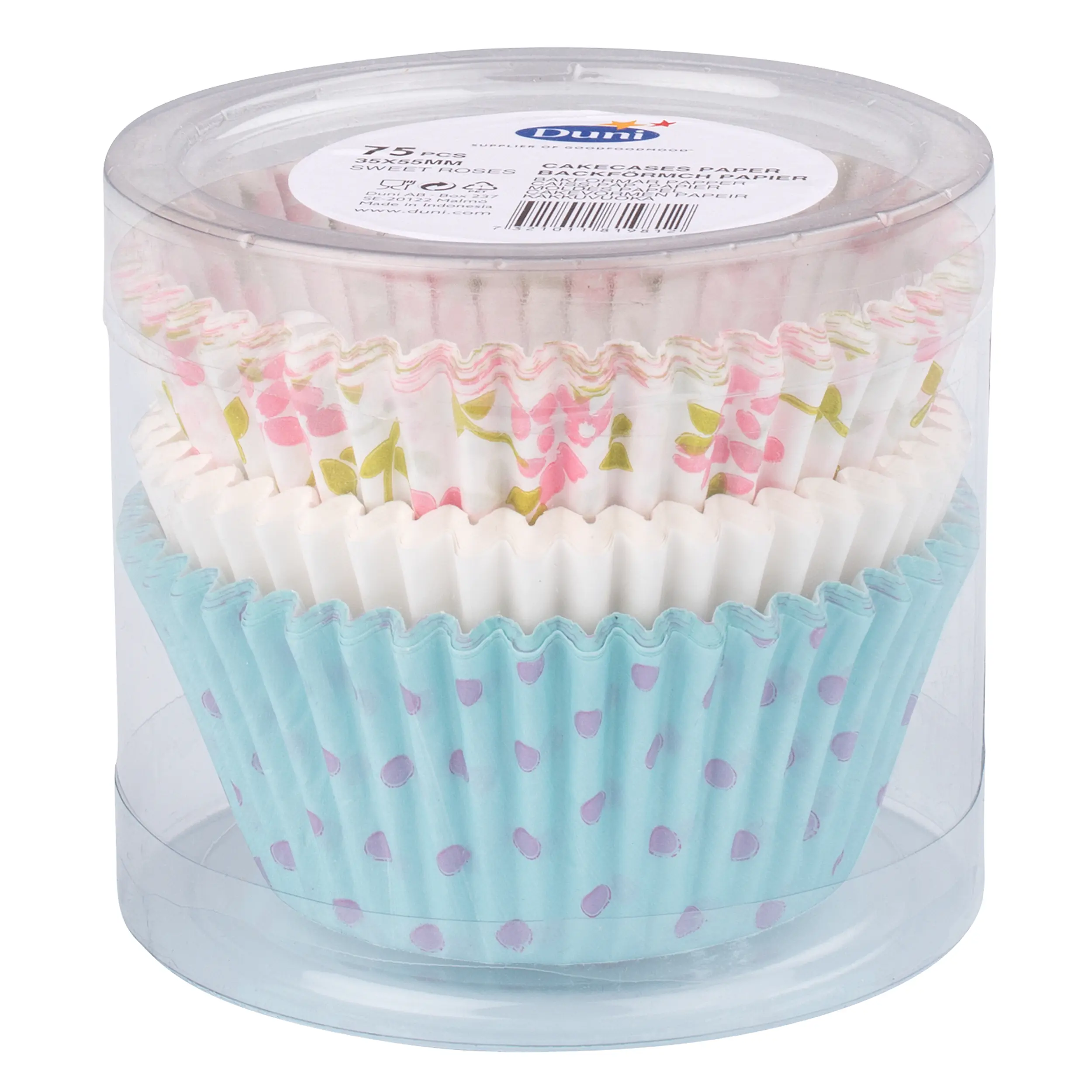 Duni Backförmchen Papier Sweet Roses Ø 6 x 4 cm - 75 Stück