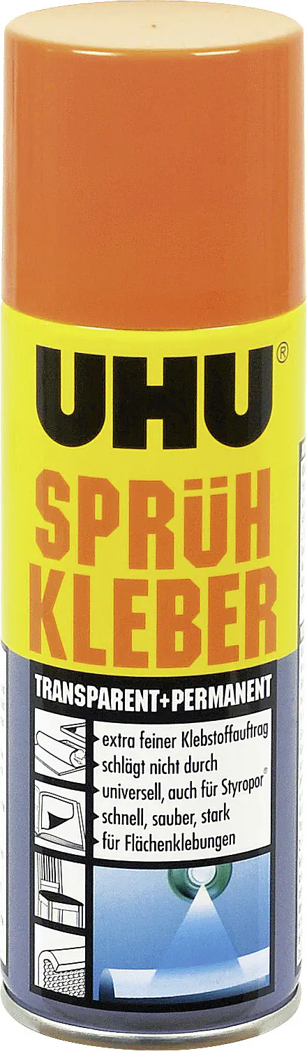 UHU Sprühkleber permanent + transparent 200 ml