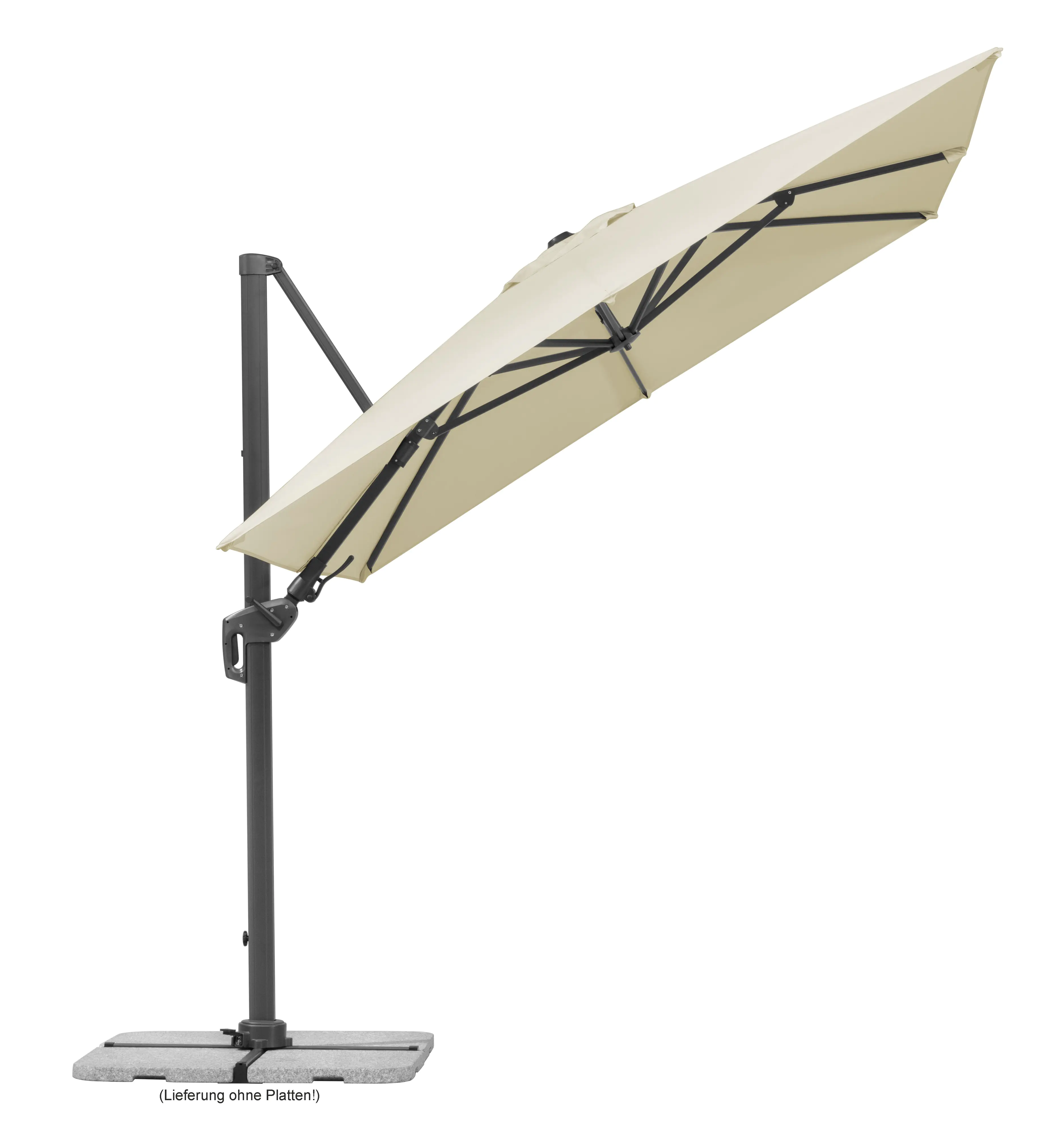 Schneider Ampelschirm Rhodos Twist natur 350 x 260 cm inkl. Sonnenschirmhülle