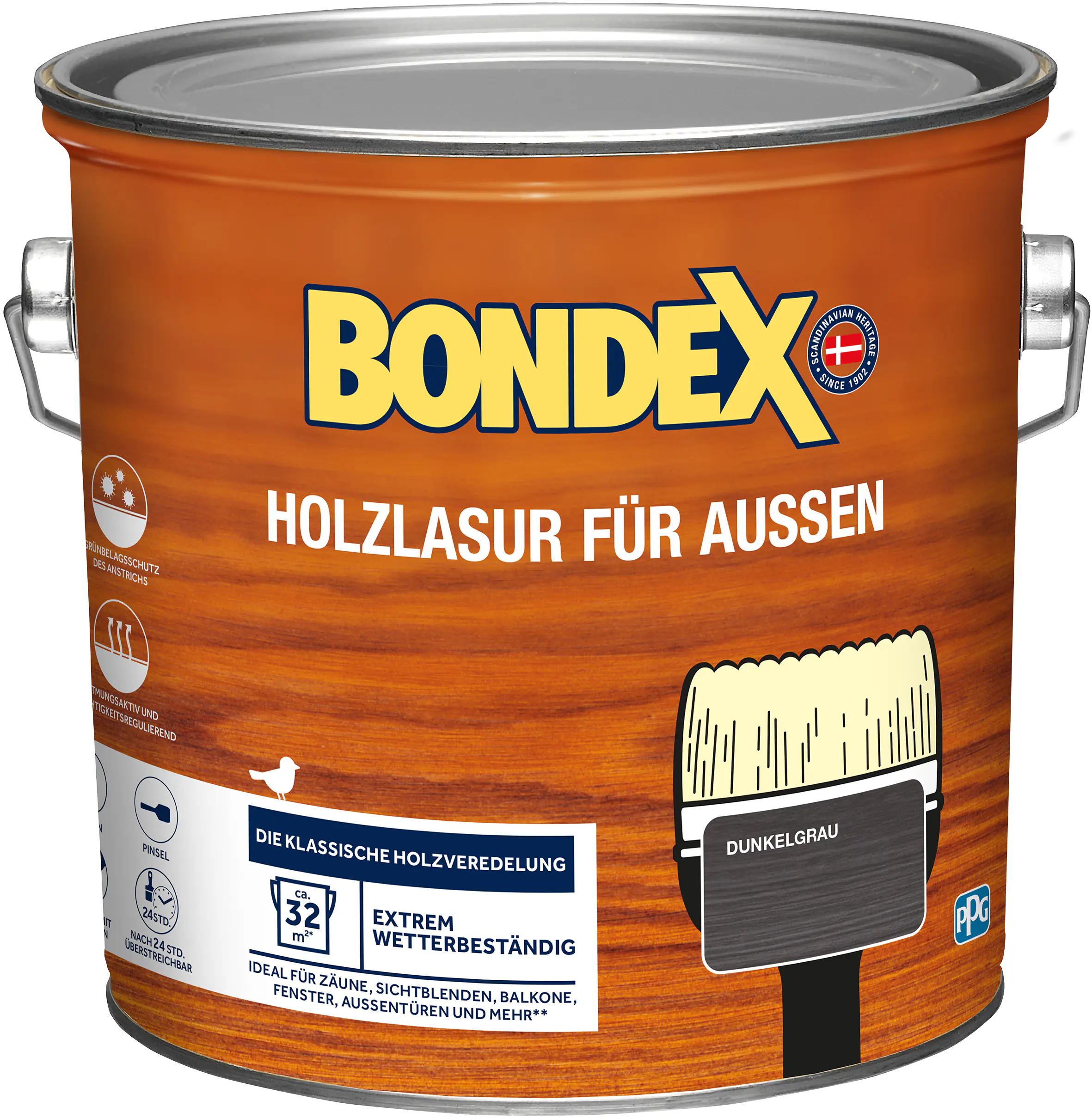 Bondex Holzlasur für Außen 2,5 L dunkelgrau