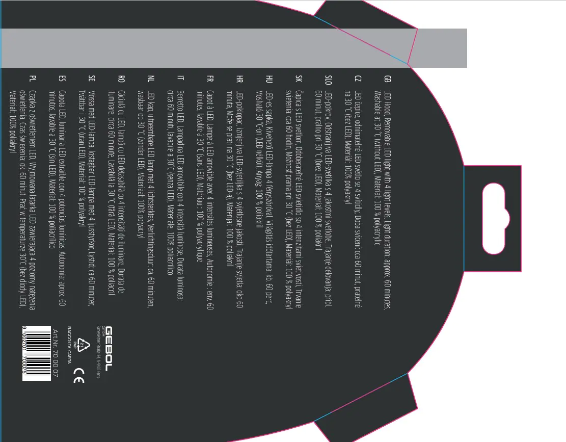 Gebol LED-Mütze mit Reflektionsstreifen gelb