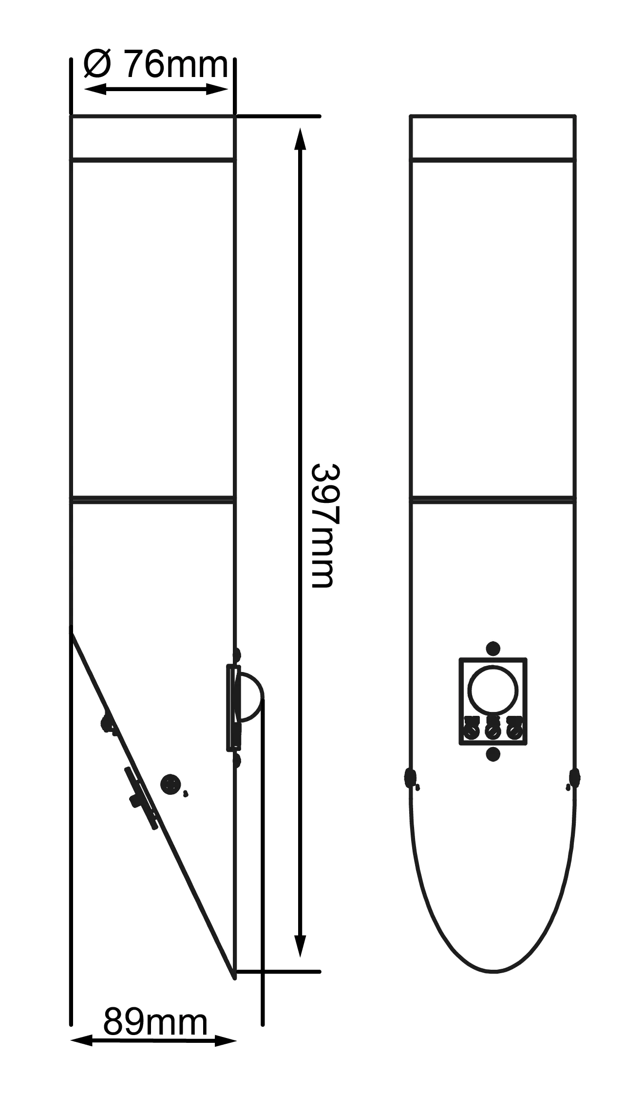 Brilliant Außen-Fackel Chorus edelstahl 40 cm Bewegungsmelder E27 dimmbar