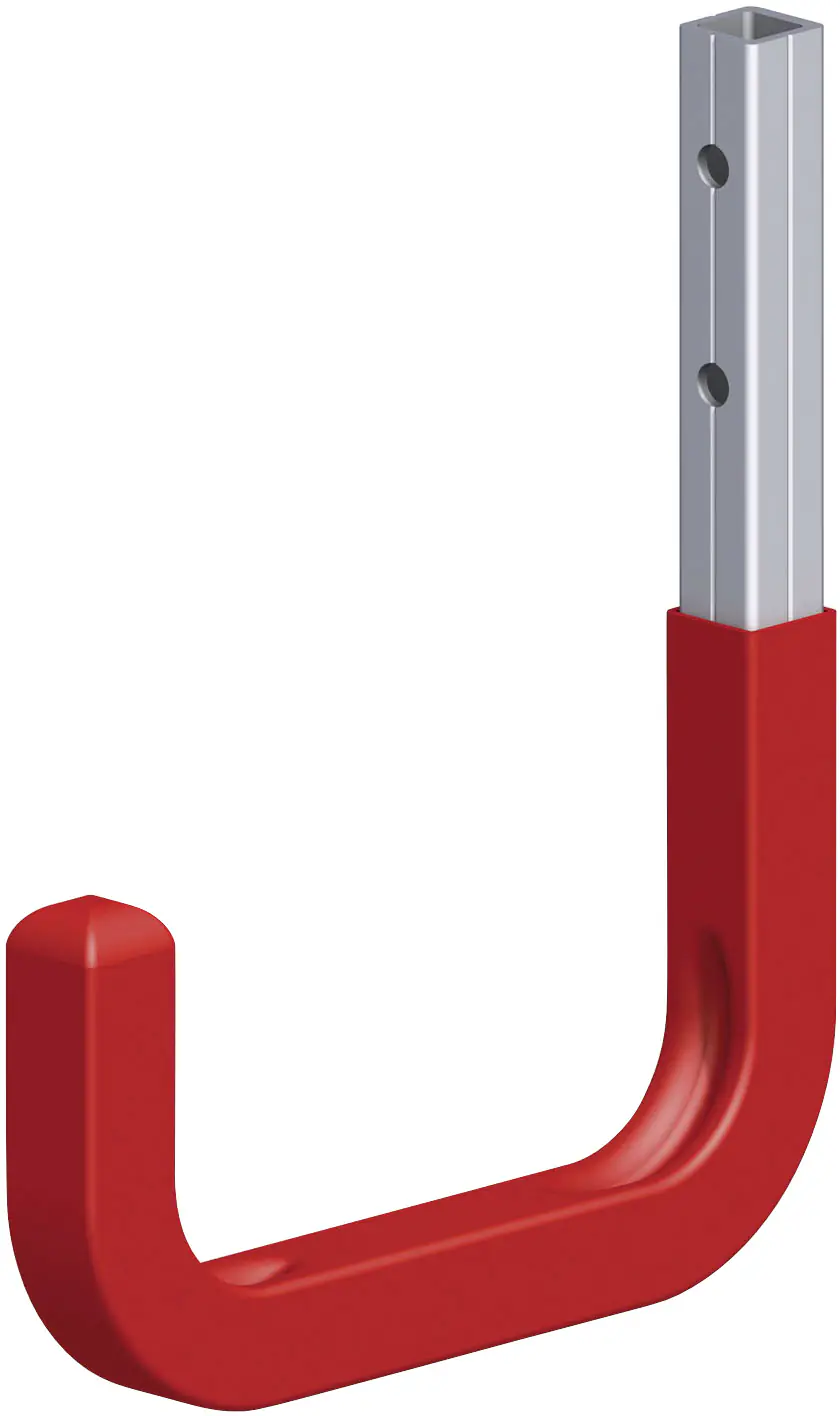 alfer Wandhaken, gummiert 80 mm 80 x 120 mm Aluminium roh rot gummiert