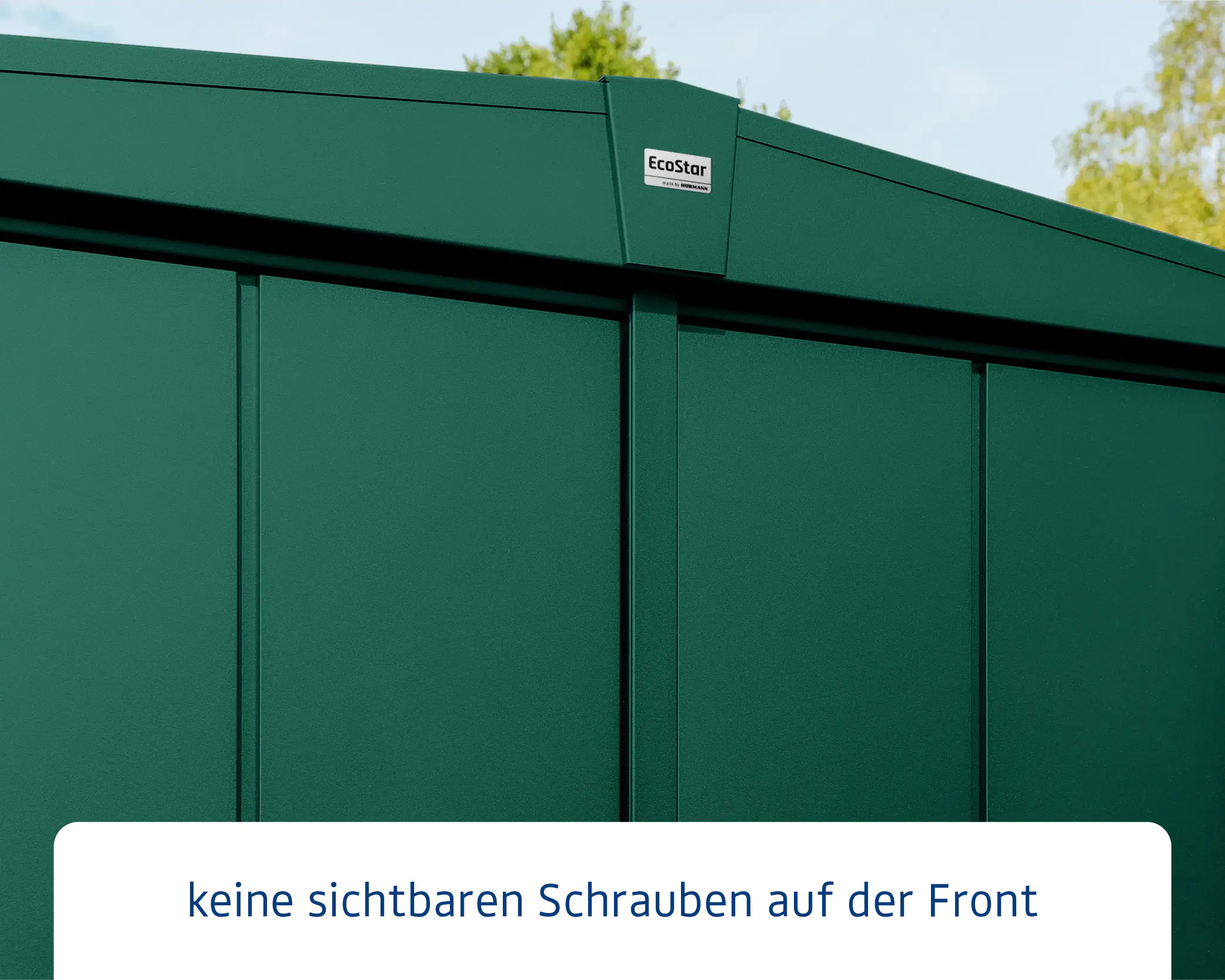 EcoStar Gerätehaus Elegant-S Typ 2 moosgrün 1 flg 258,8 x 247,7 x 216 cm