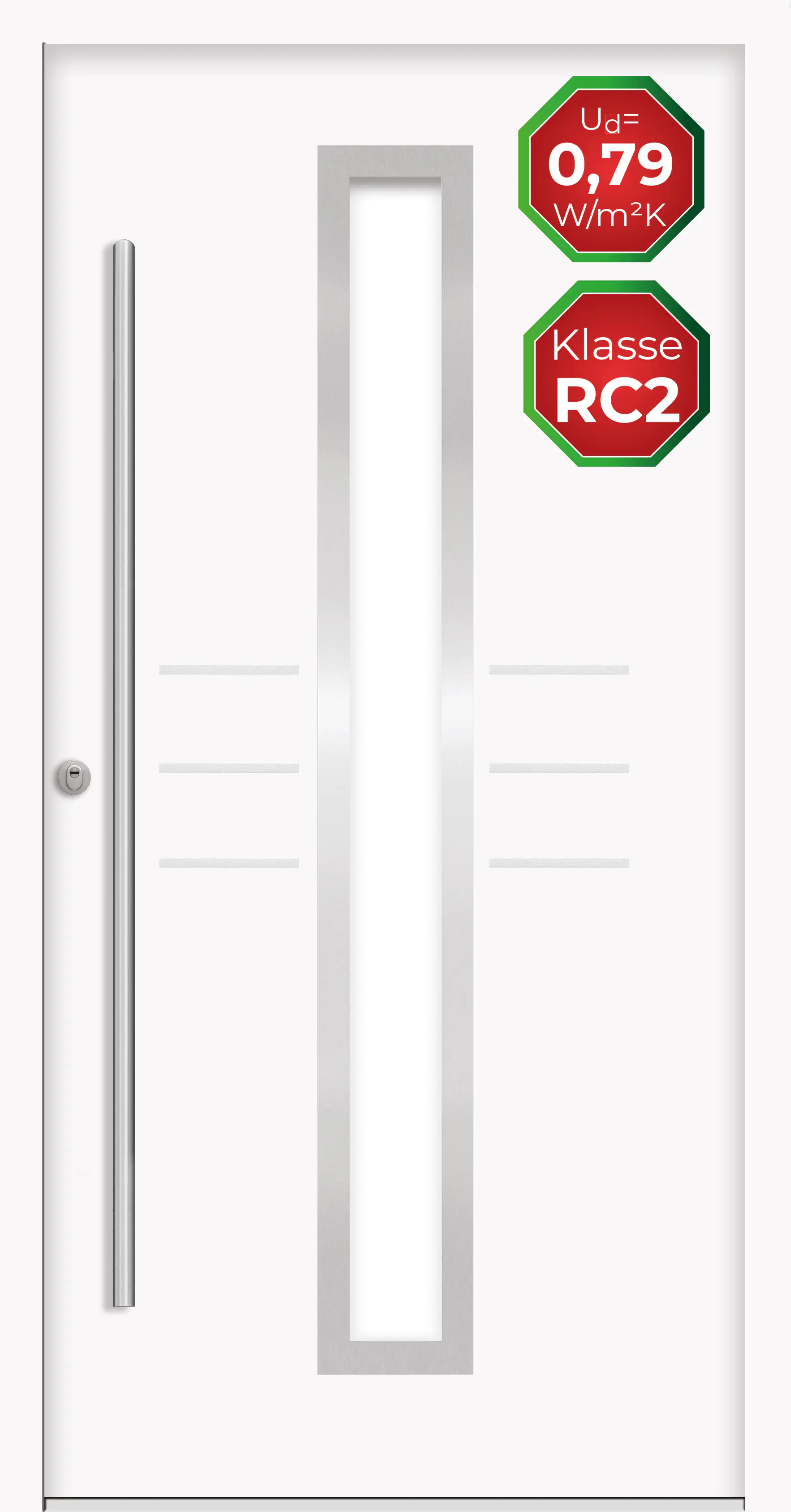 Splendoor Haustür Passivedoor Premium B07 RC2 Weiß DIN Links 100 x 210 cm