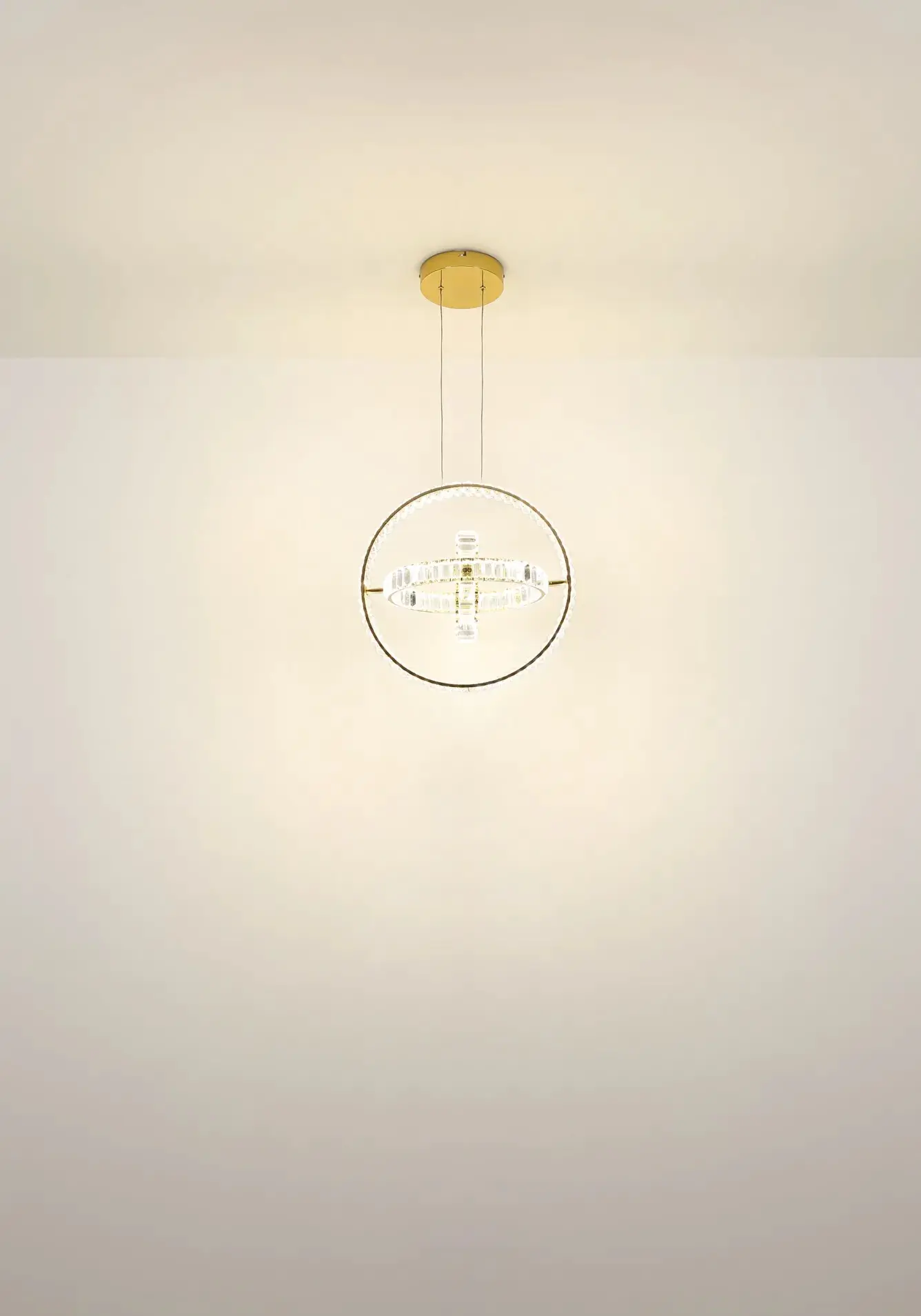 Globo LED Hängeleuchte Neil 3 Ringe goldfarben warmweiß-kaltweiß
