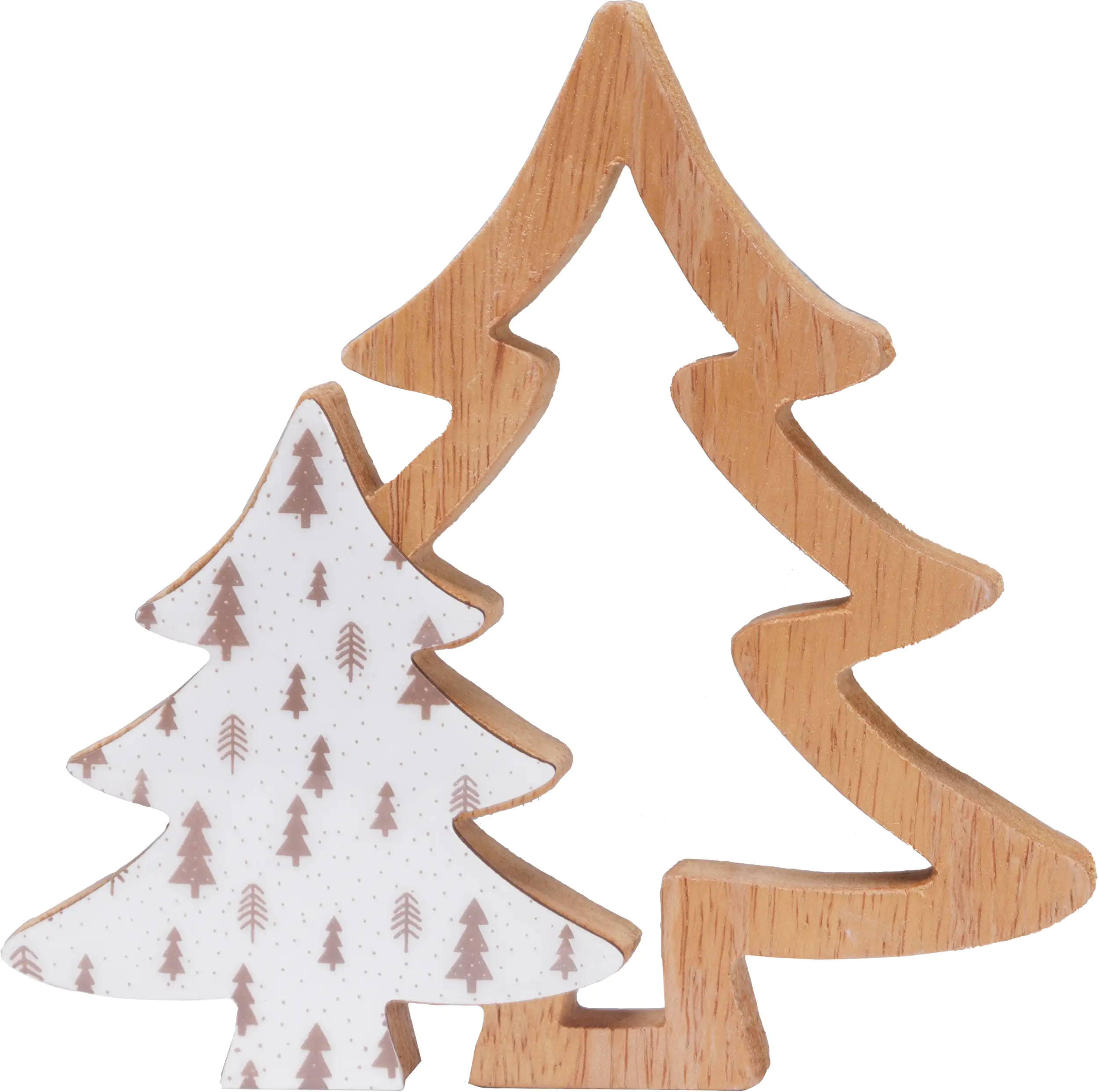 TrendLine Deko Aufsteller Weihnachten Holz natur weiß