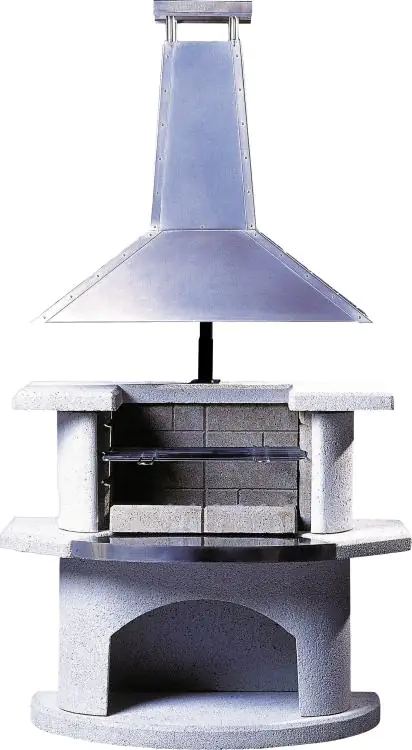 Buschbeck Grillkamin Venedig weiß-Edelstahl 197 x 110 x 65 cm