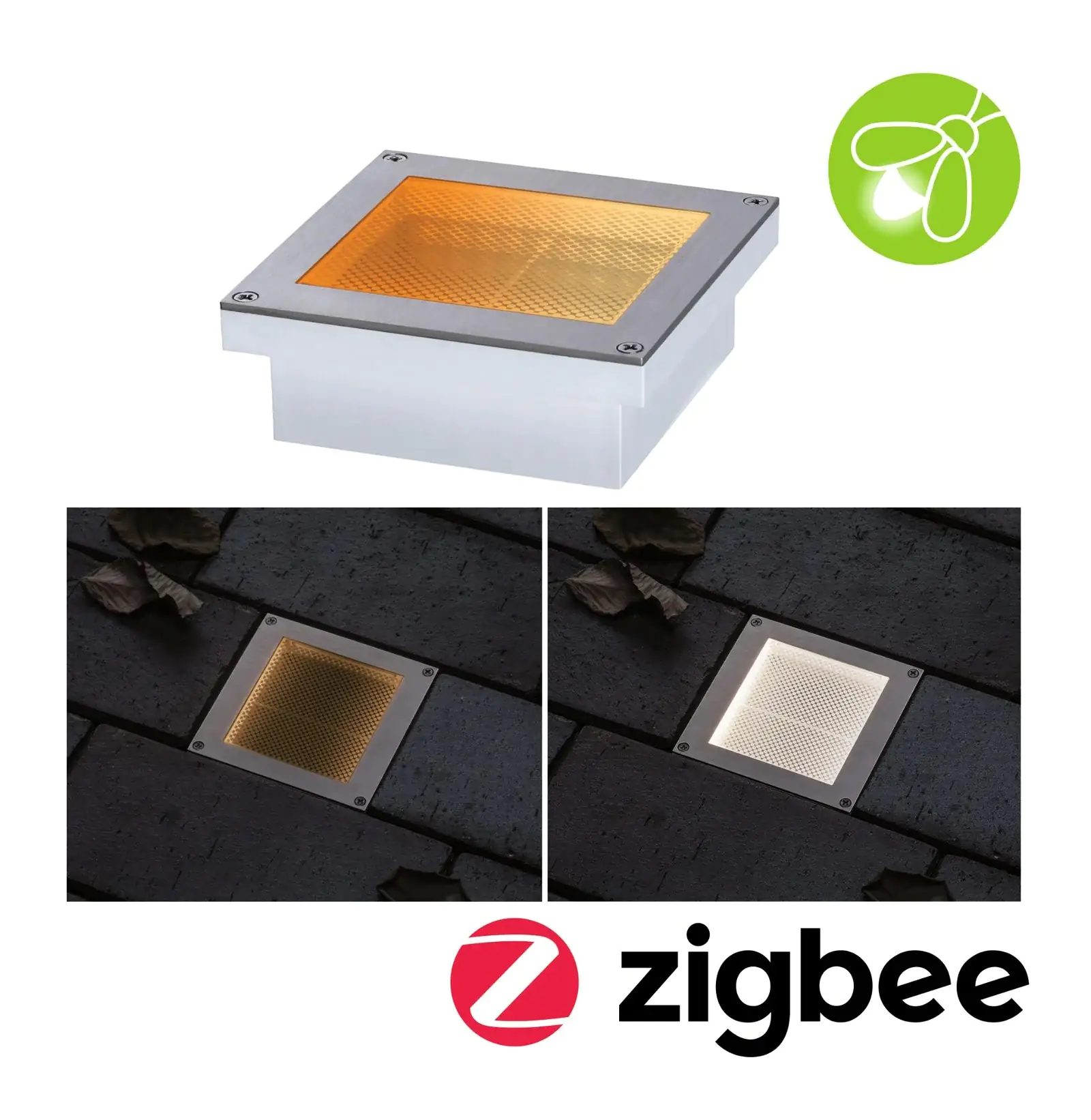 Paulmann LED Bodeneinbauleuchte Brick Smart edelstahl 10 x 10 cm