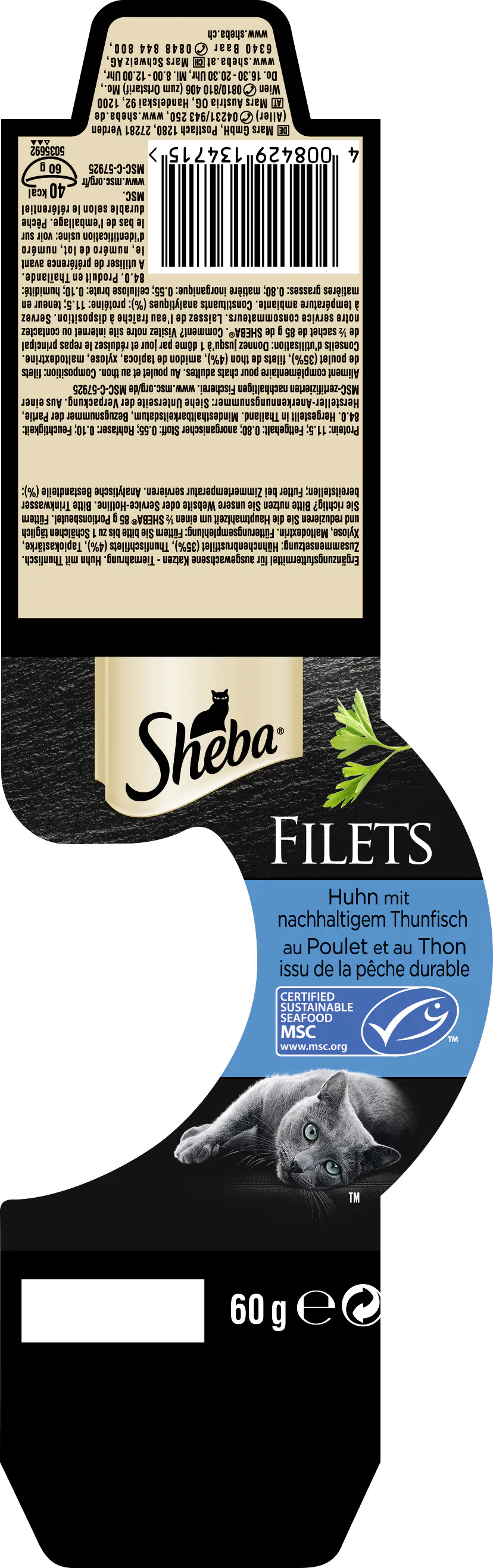 Sheba Filets Katzennassfutter Adult 60 g Huhn mit Thunfisch