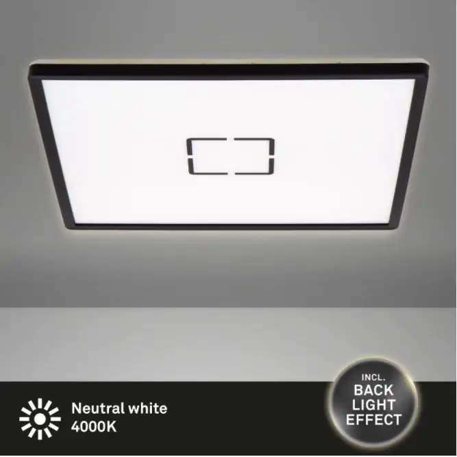Briloner Slim LED Panel Free schwarz 42x 42 cm mit Backlight-Effekt
