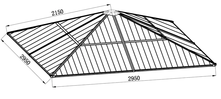 Primaster Ersatzdach zu Pavillion Boston 295 x 295 cm anthrazit-transparent
