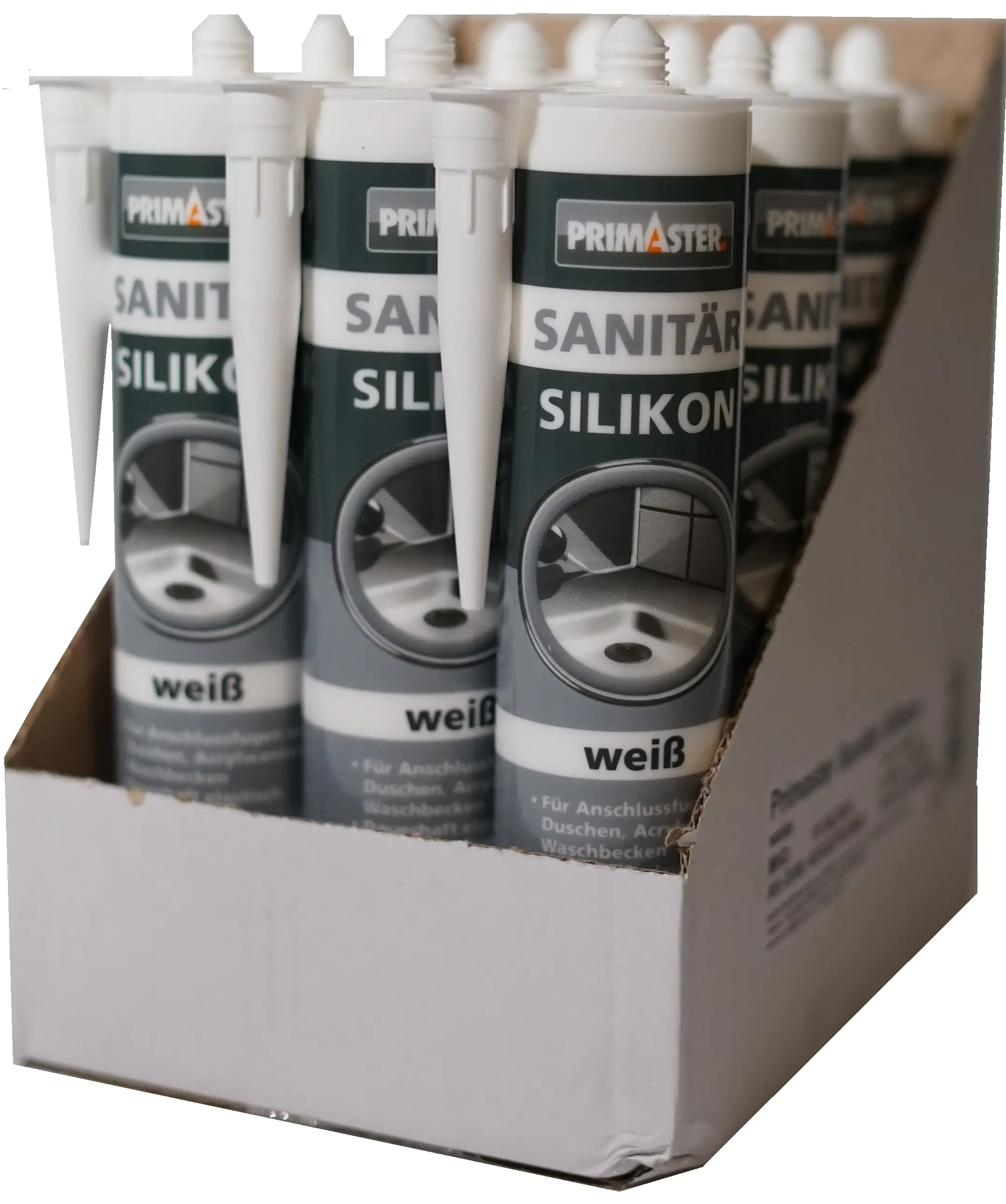 Primaster Sanitär Silikon weiß 310 ml 12 St. Kartonabnahme