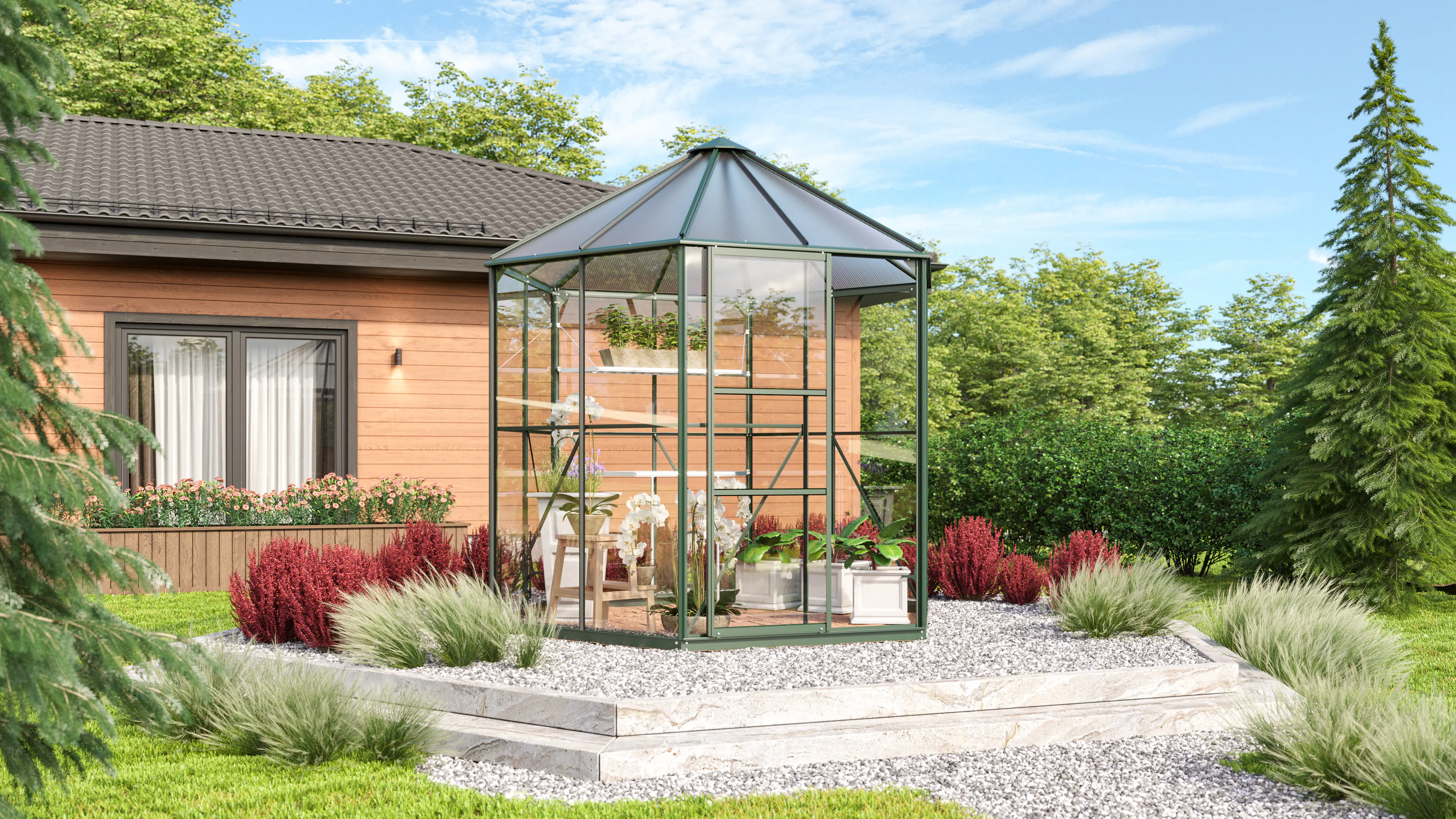 Vitavia Gewächshaus Juno 4500 253 x 221 cm 3 mm ESG