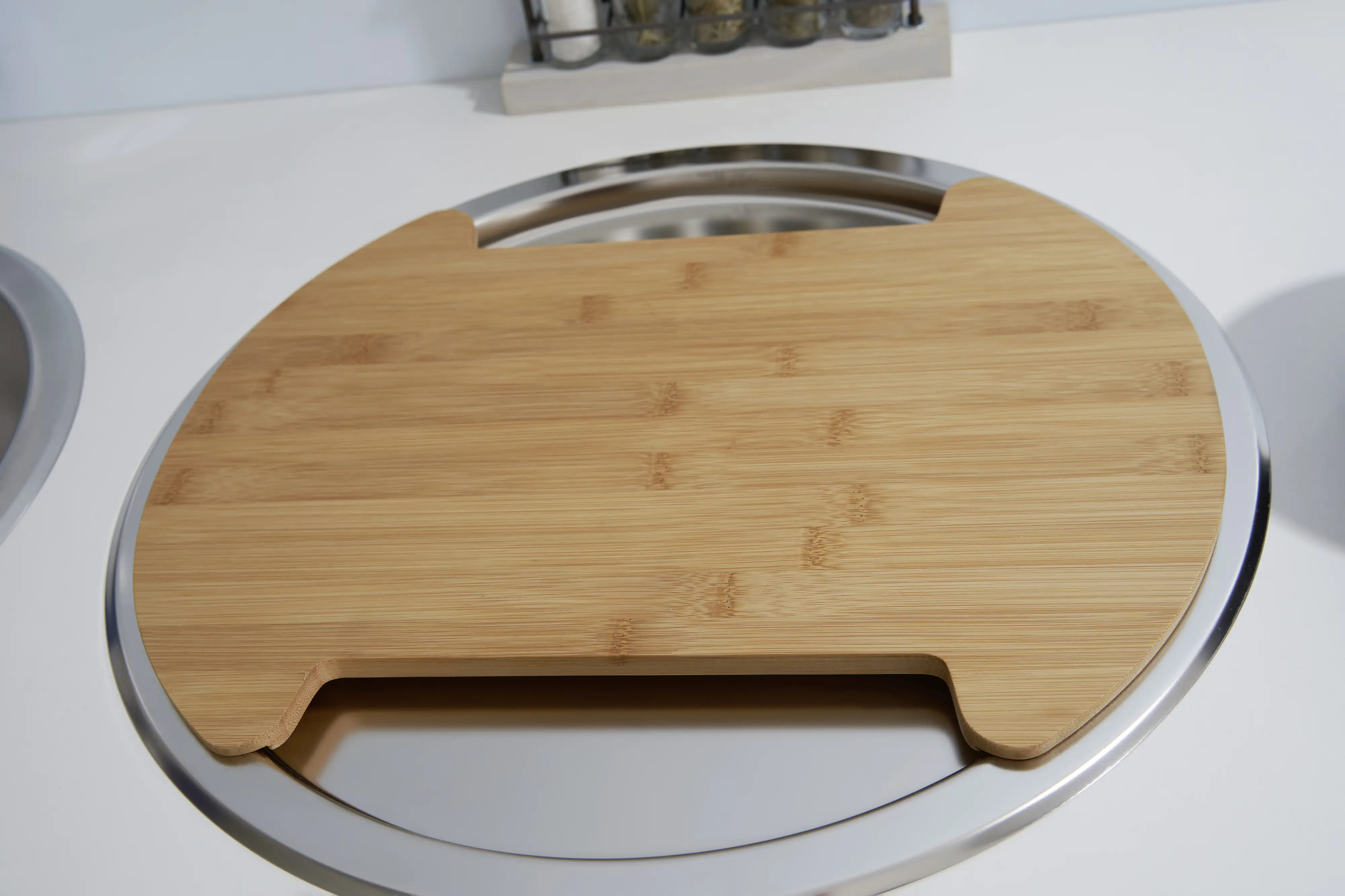 Respekta Rundbecken-Set Edelstahl Einbauspüle mit Geschirrkorb