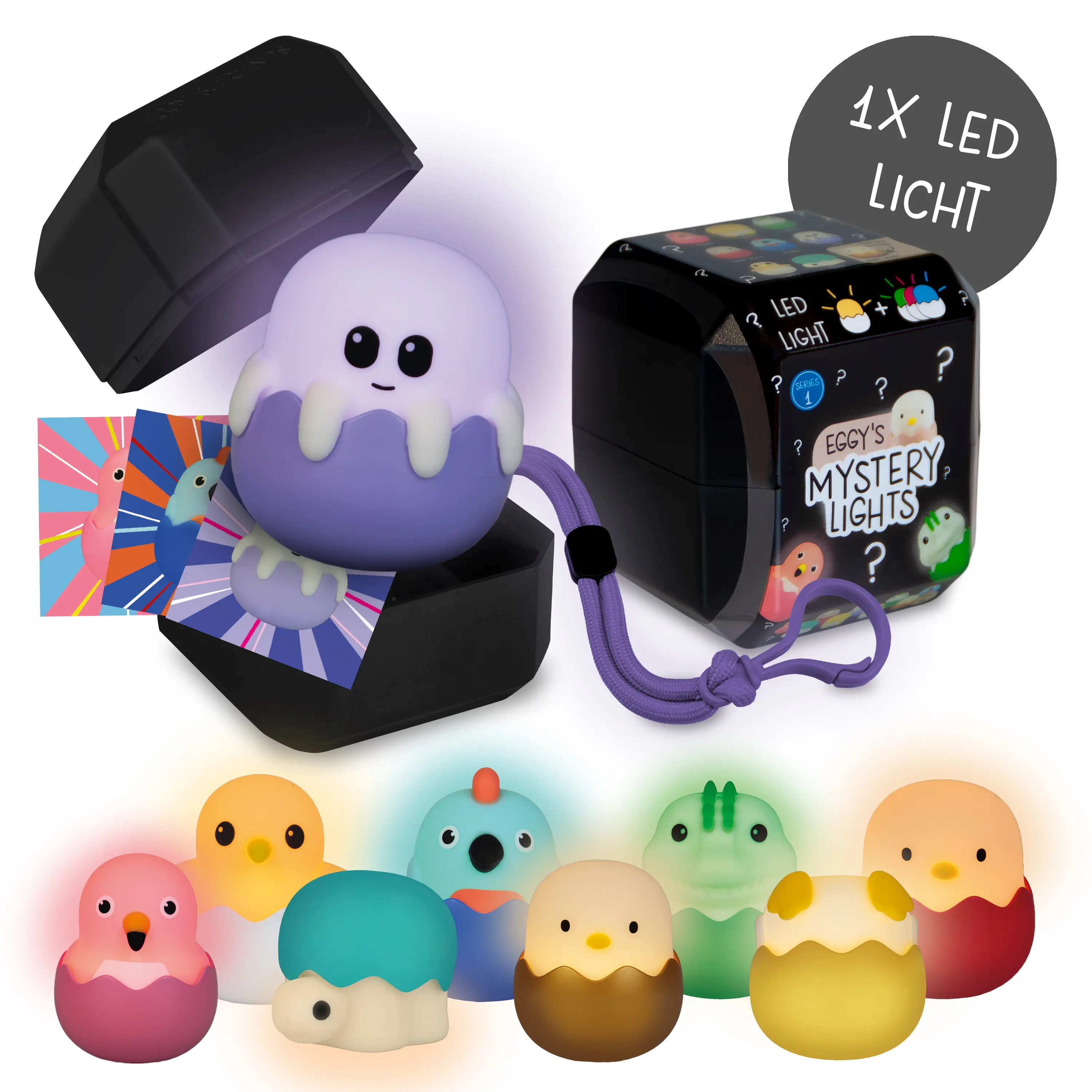 MegaLight Mini Lichter Eggy´s Mystery Lights Dimmbar mit Akku 9-fach Sortiert