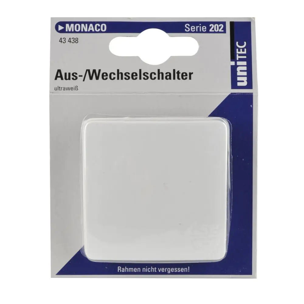 Unitec Aus-/Wechselschalter Monaco mit Wippe ultraweiß