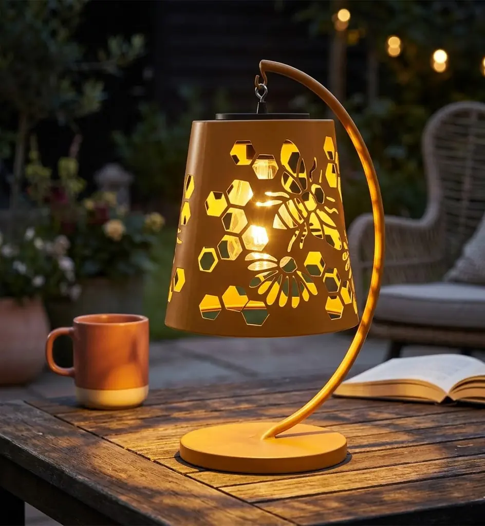 Light & More LED Solartischleuchte Laterne orange